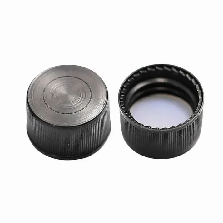 Tapa de vial de cromatografía de 4 ml, tapa sólida de polipropileno negro con septos de silicona de PTFE rojo/blanco, 100 unidades