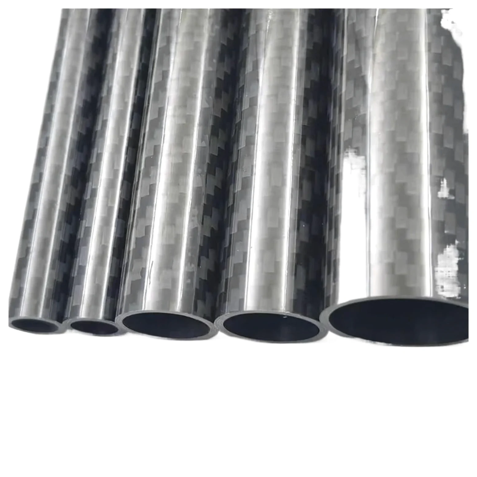 Tubo de fibra de carbono | Tubo de Fibra de Carbono 3K 2uds Liso Brillante(27x23x500mm 2pcs)