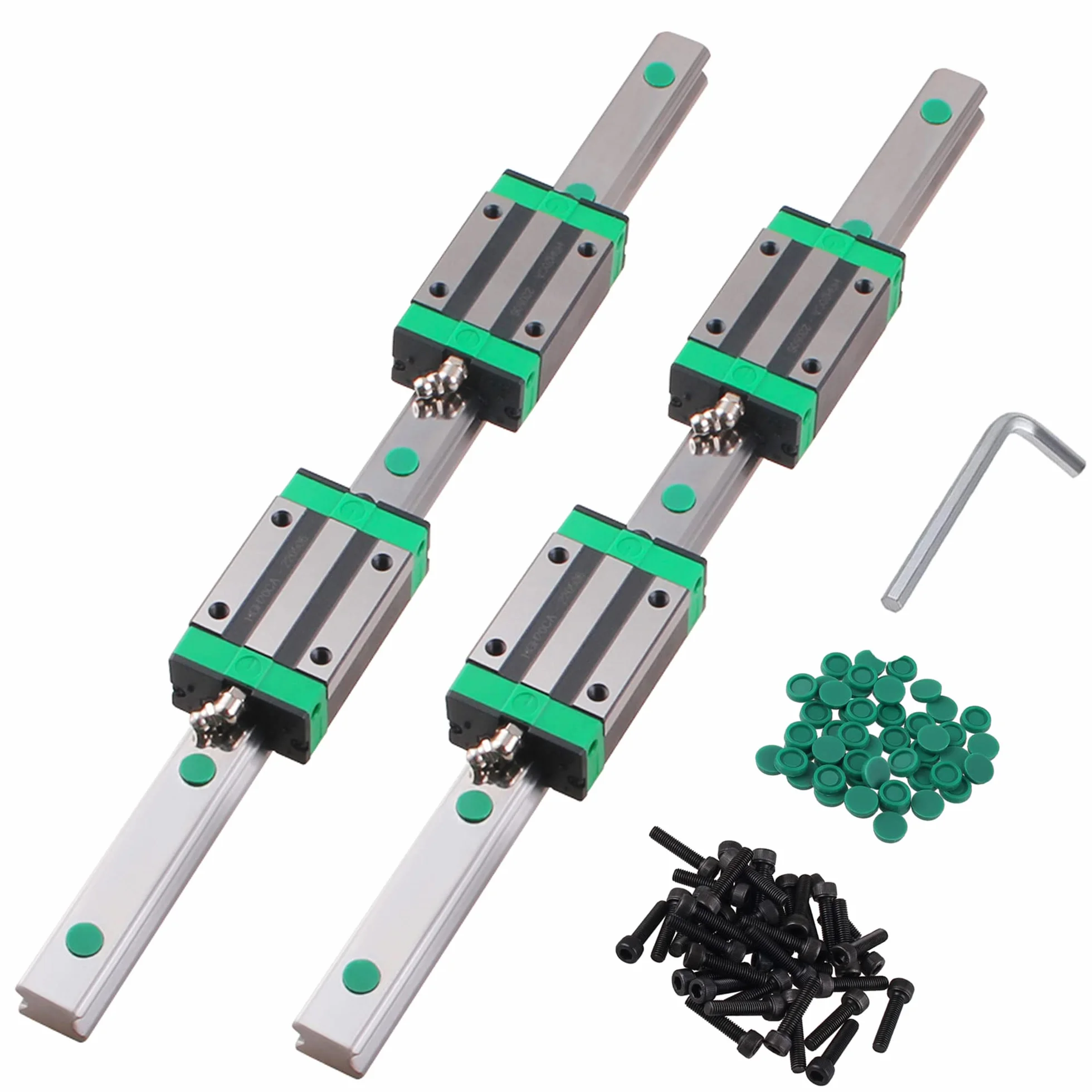 Set de 2 guías lineales HGR25 1200 mm con 4 bloques HGH25CA y cubierta C6 para impresora 3D CNC
