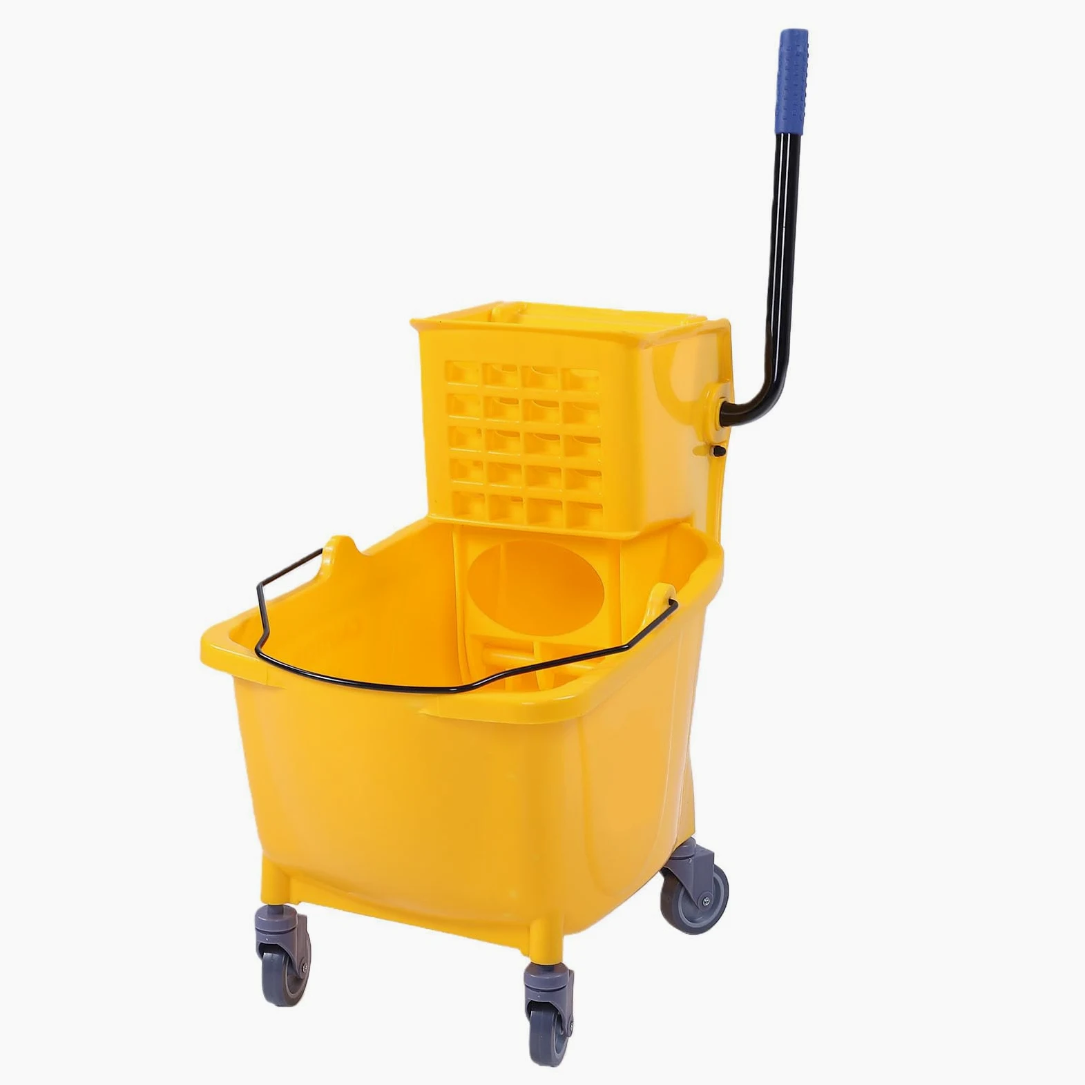 Cubo para Fregona de 32L, Cubo de Limpieza con Escurridor Lateral y Estructura Robusta, Cubo con Escurridor para Limpieza de Pisos