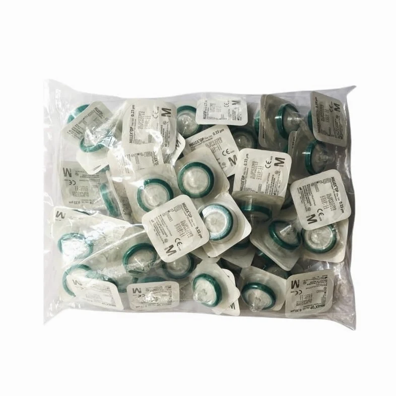Unidad de filtro de jeringa de laboratorio 33 mm Millipore Membrana de filtro de polietersulfona PES 0,22 um Esterilizado SLGP033RB 50 piezas