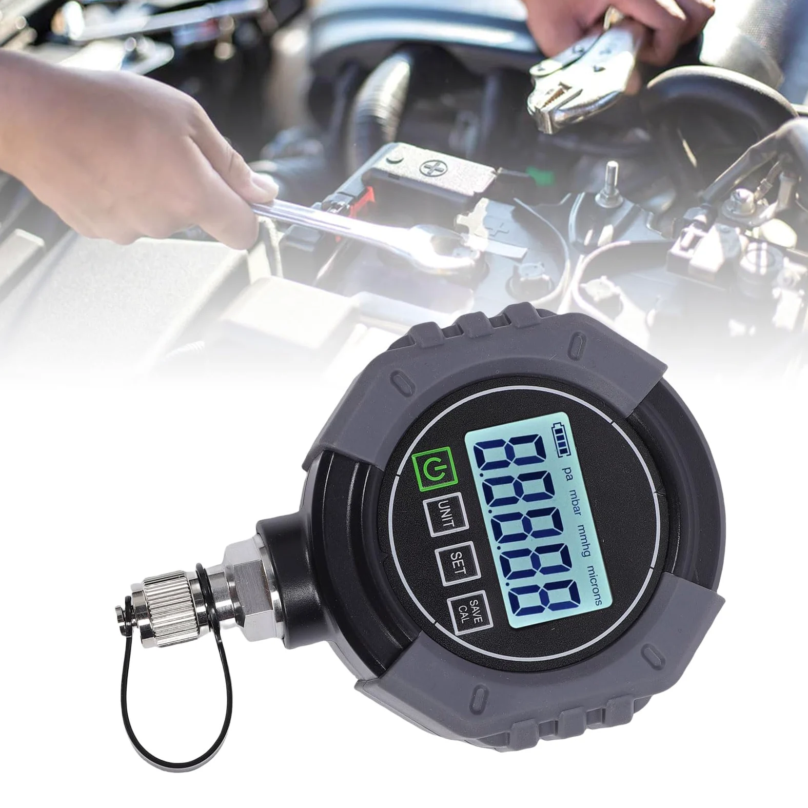 AMONIDA Medidor de Vacío Digital Medidor de Micrones HVAC con Monitoreo de Aplicación Compensación de Temperatura para Detección de Fugas en Sistemas de Vacío de Refrigeración HVAC
