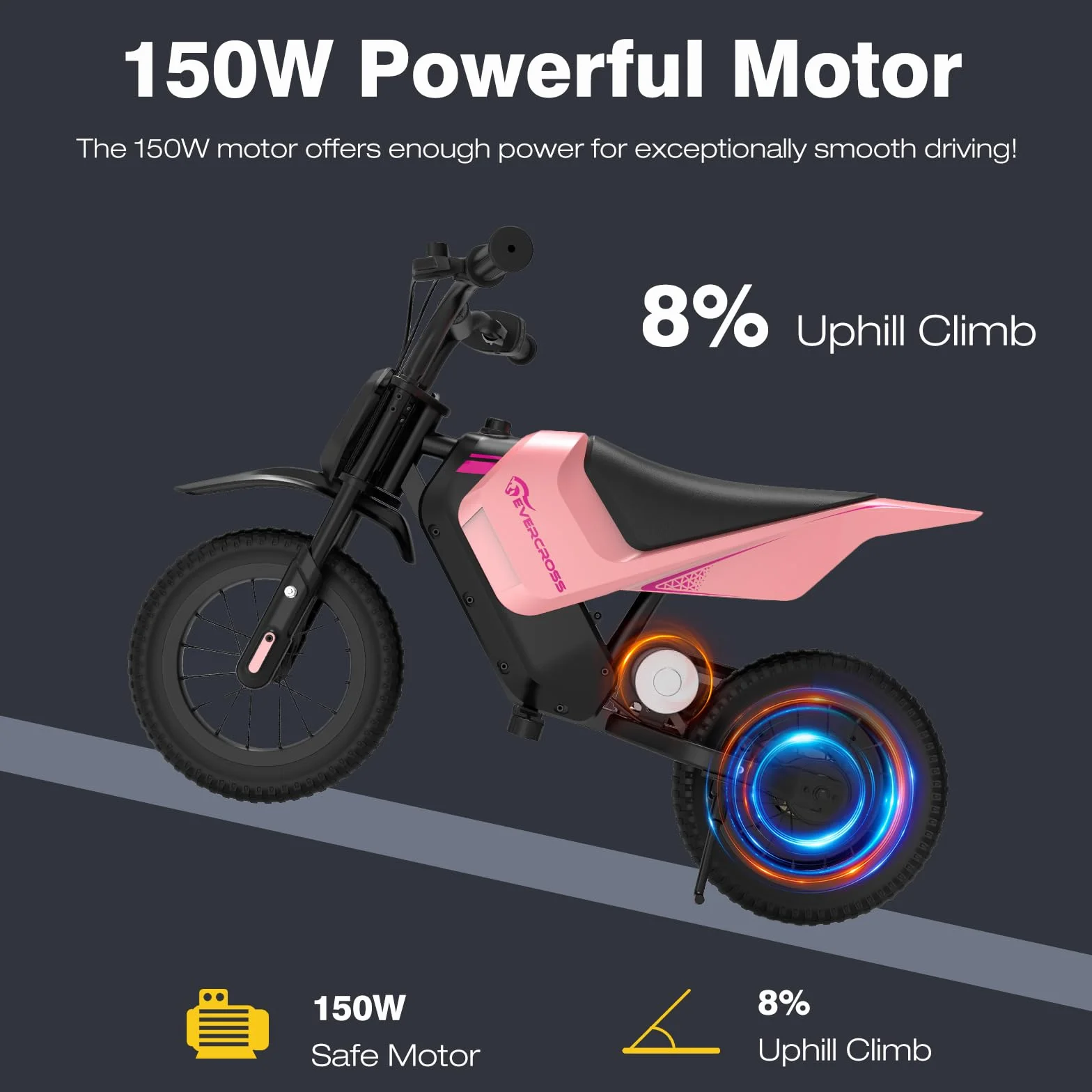 EVERCROSS EV05M Moto Eléctrica Niños 150W 12 Pulgadas 8/16 km/h 15 km Alcance