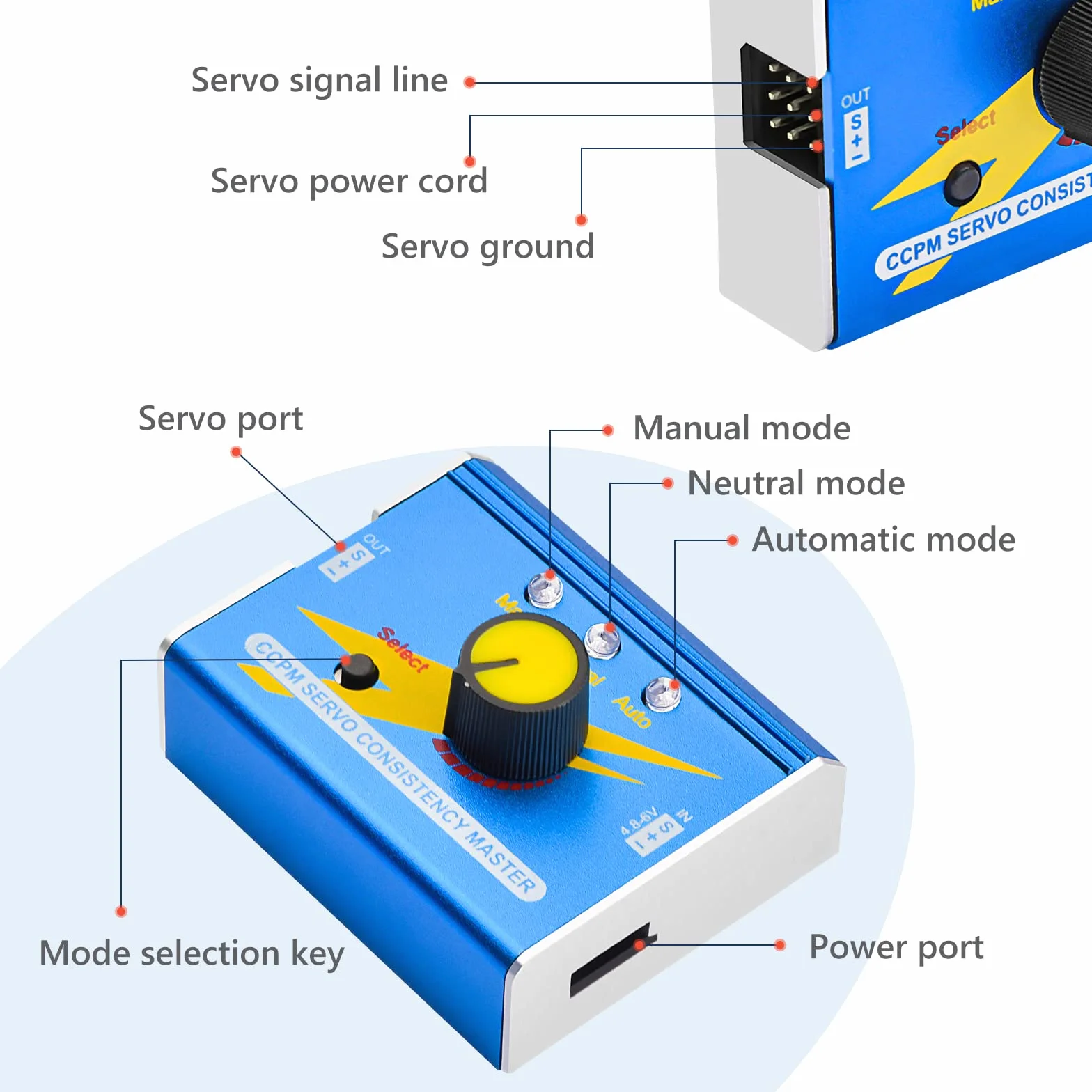 Diymore 3CH Digital Servo Tester DC 4.8V-6V RC Servo Controller CCPM for ESCs Servo Motor