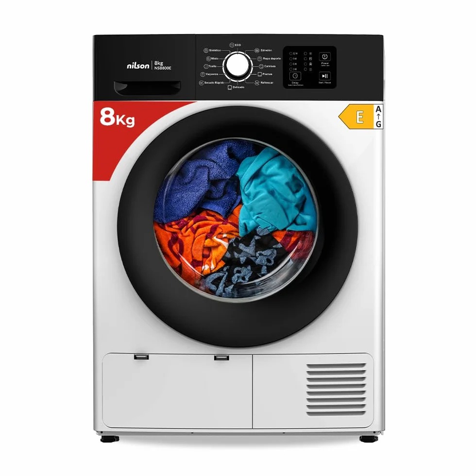 Nilson Secadora Bomba Calor 8Kg Carga Frontal NSB800E Motor Universal 12 Programas Tambor Galvanizado Clase E