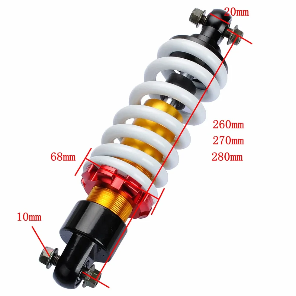 Suspensión de amortiguador trasero de 260-270-280 mm para Dirt Pit Bike 110-125cc BBR TTR SSR Amortiguador Mini motocicleta (260 mm)