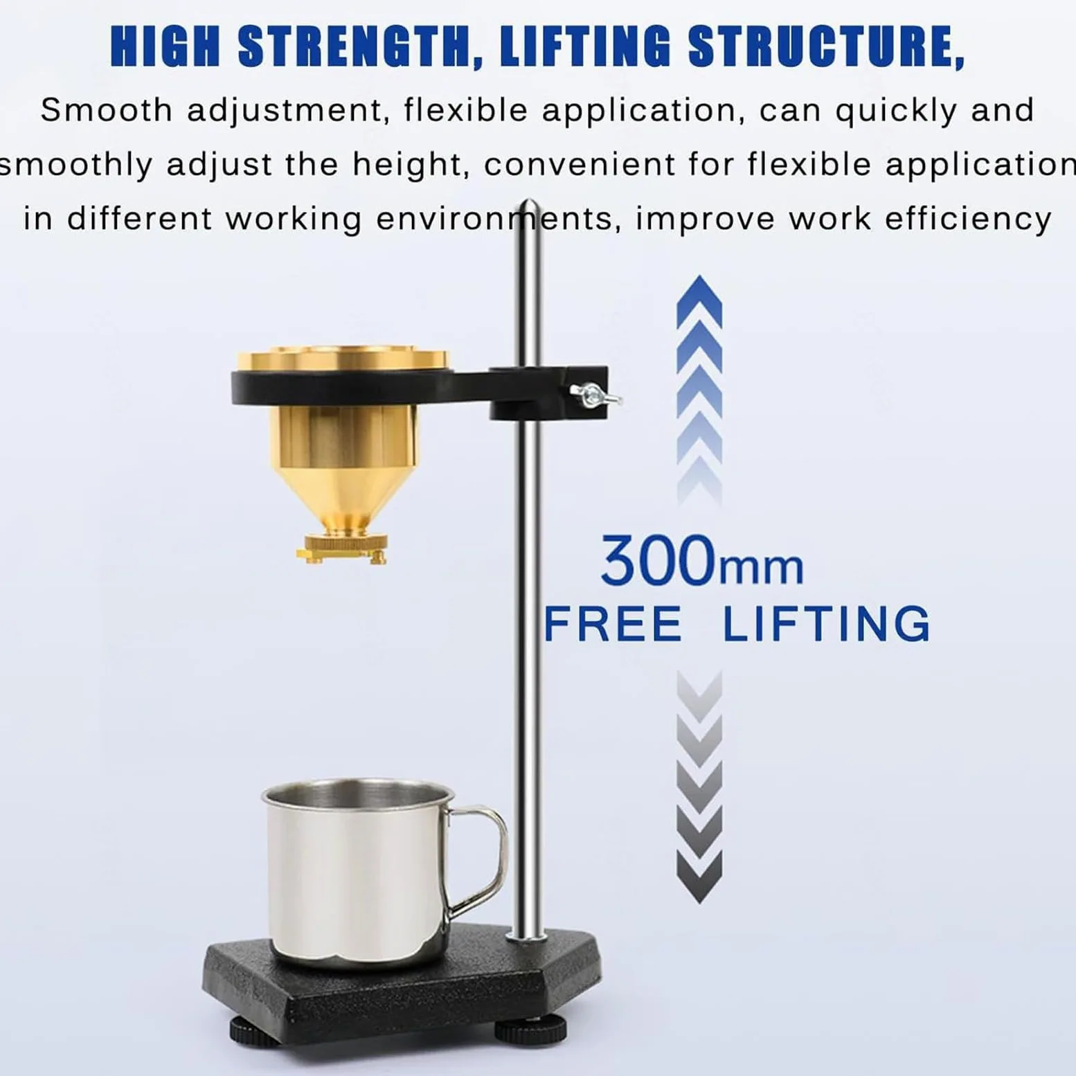 Viscosímetro de pintura con copa de flujo de latón, medidor de viscosidad de sobremesa, boquilla de flujo de 4 mm de diámetro, soporte ajustable y cronómetro, copa de flujo Ford para