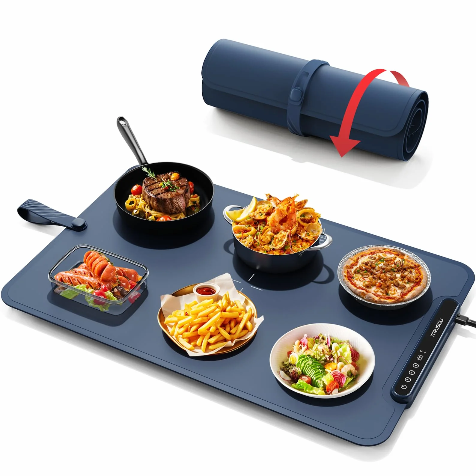 Bandeja Térmica iTRUSOU, Manta Eléctrica con Timer 1-99H, 7 Temperaturas Ajustables, Calor de Superficie Completa