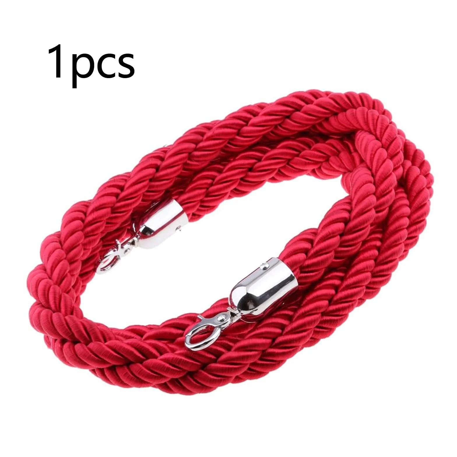Cuerda de Barrera 1,5 m Rojo Cord con Ganchos Cuerda de Ampliación Queue Cuerda Barrera Cordón de Bloqueo Postes Separadores para Persona Guiar Delimitar Personas