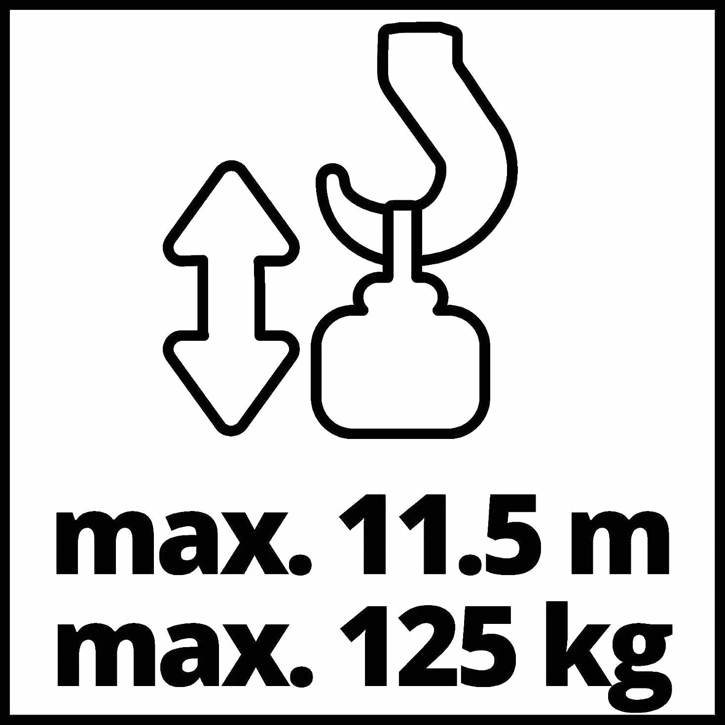 Einhell Polipasto eléctrico - TC-EH 250, 450 W, parada de emergencia e interruptor termostático, Cable de alambre sin torsión de 12 m, rodillo guía con gancho de carga y cierre de seguridad, Rojo