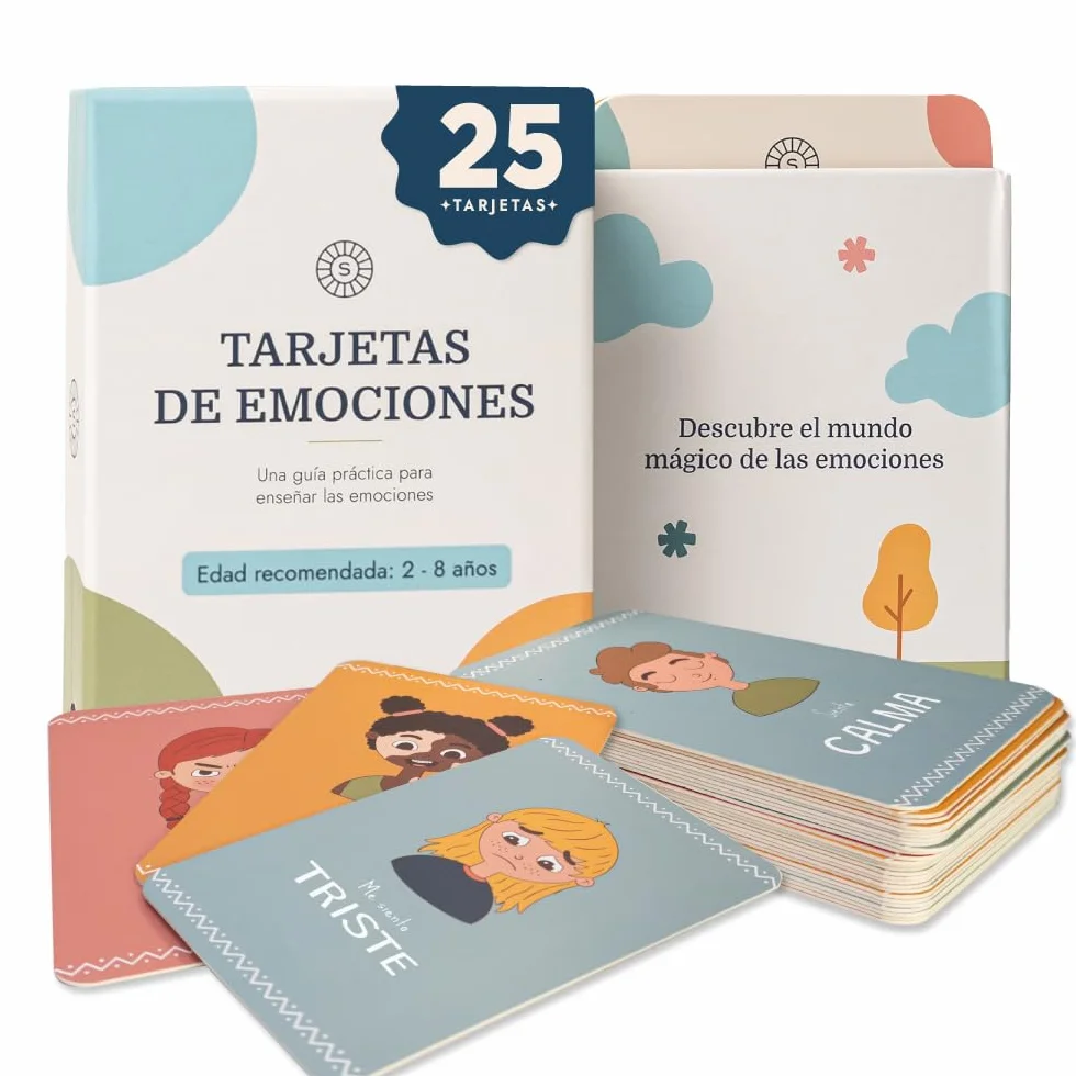 Samma Sati Tarjetas de Emociones Montessori Juego Educativo Flashcards para Niños 2 Años Pictogramas Español