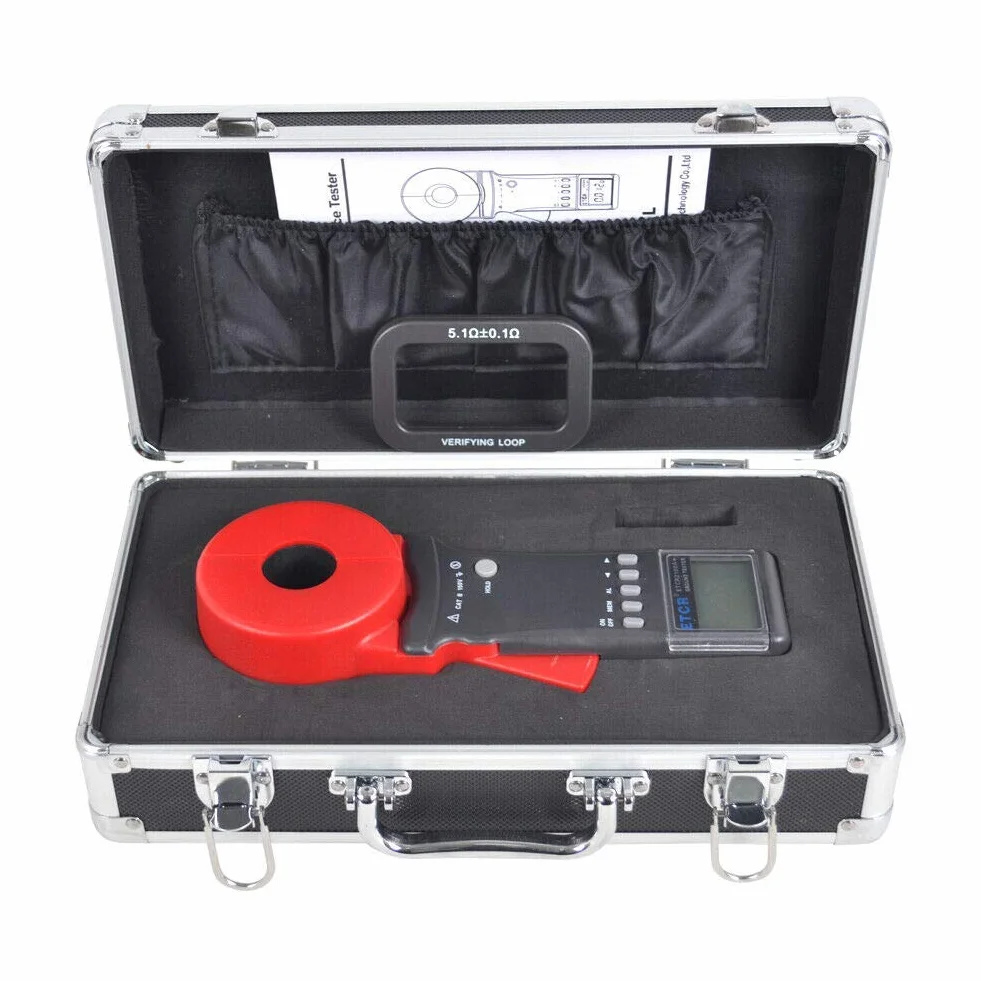 ETCR2100A+ - Medidor de abrazadera digital de tierra, medidor de resistencia a tierra, probador de resistencia a tierra, rango 0.01-1200
