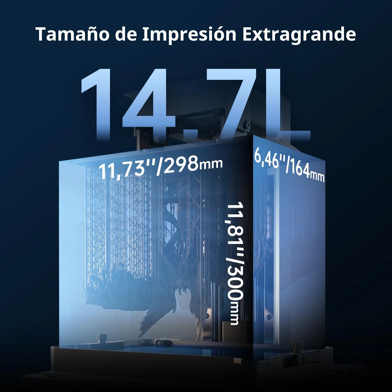 ANYCUBIC Photon Mono M7 MAX Impresora 3D Resina, Impresora Resina Grande de 13,6'' 7K con Impresión Inteligente Asistida, Diseño de Cubierta Abatible, Tamaño De Impresión 11,8'' X 11,7'' X 6,5''