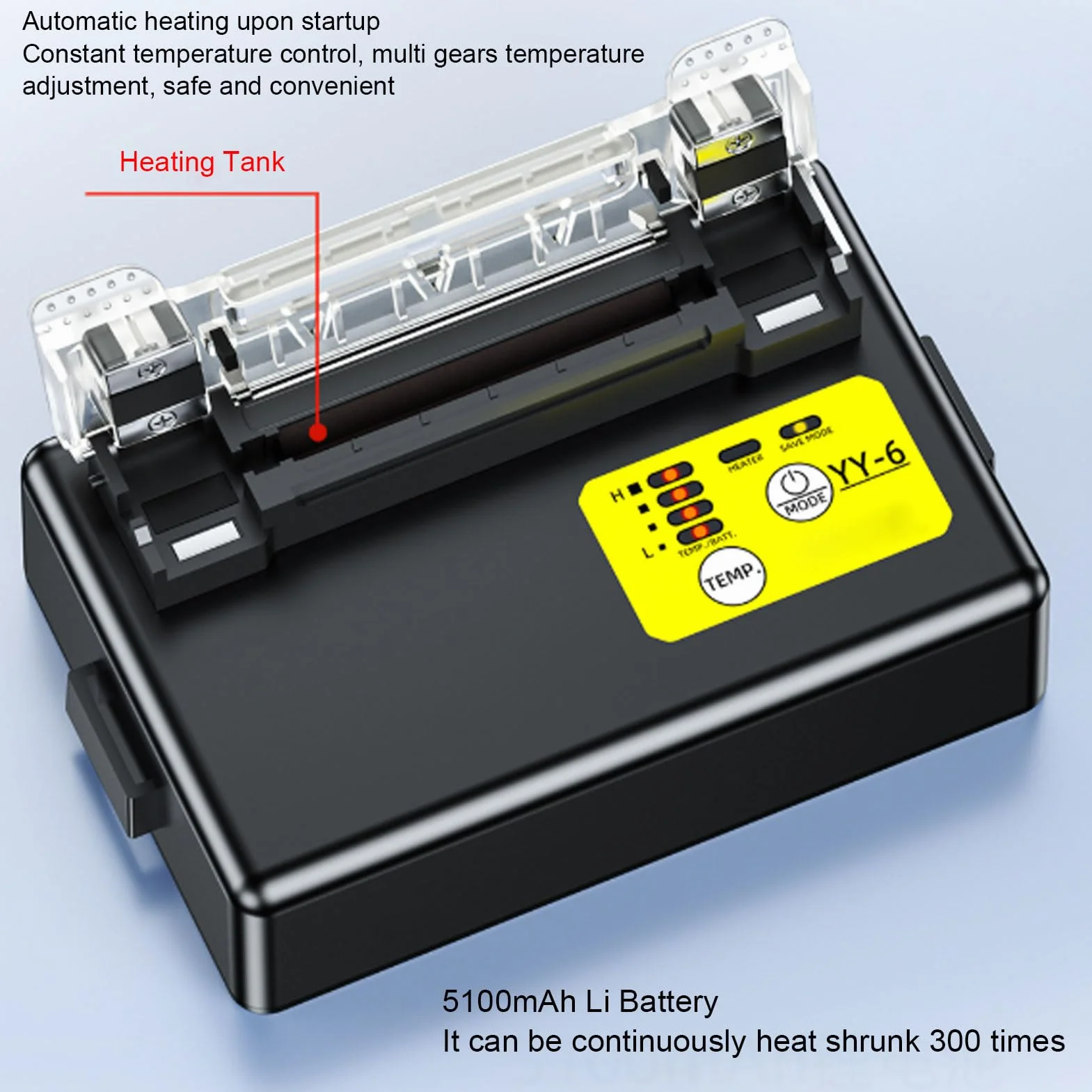 Garosa Calentador de Empalme de Fibra Óptica 5100 mAh 4 Ajustes de Temperatura