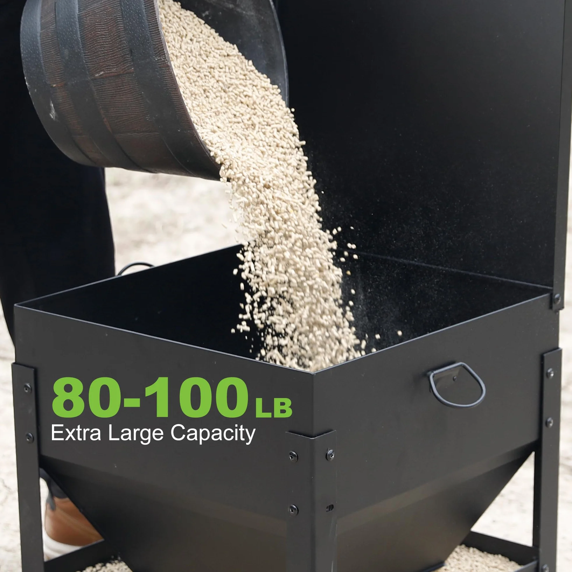 Comedero para Pollos Alimentador automático de Pollo de 35 kg, Metal Dispensador De Pienso, sin Desperdicio, Patos, Aves de Corral, comedero de Pollo al Aire Libre