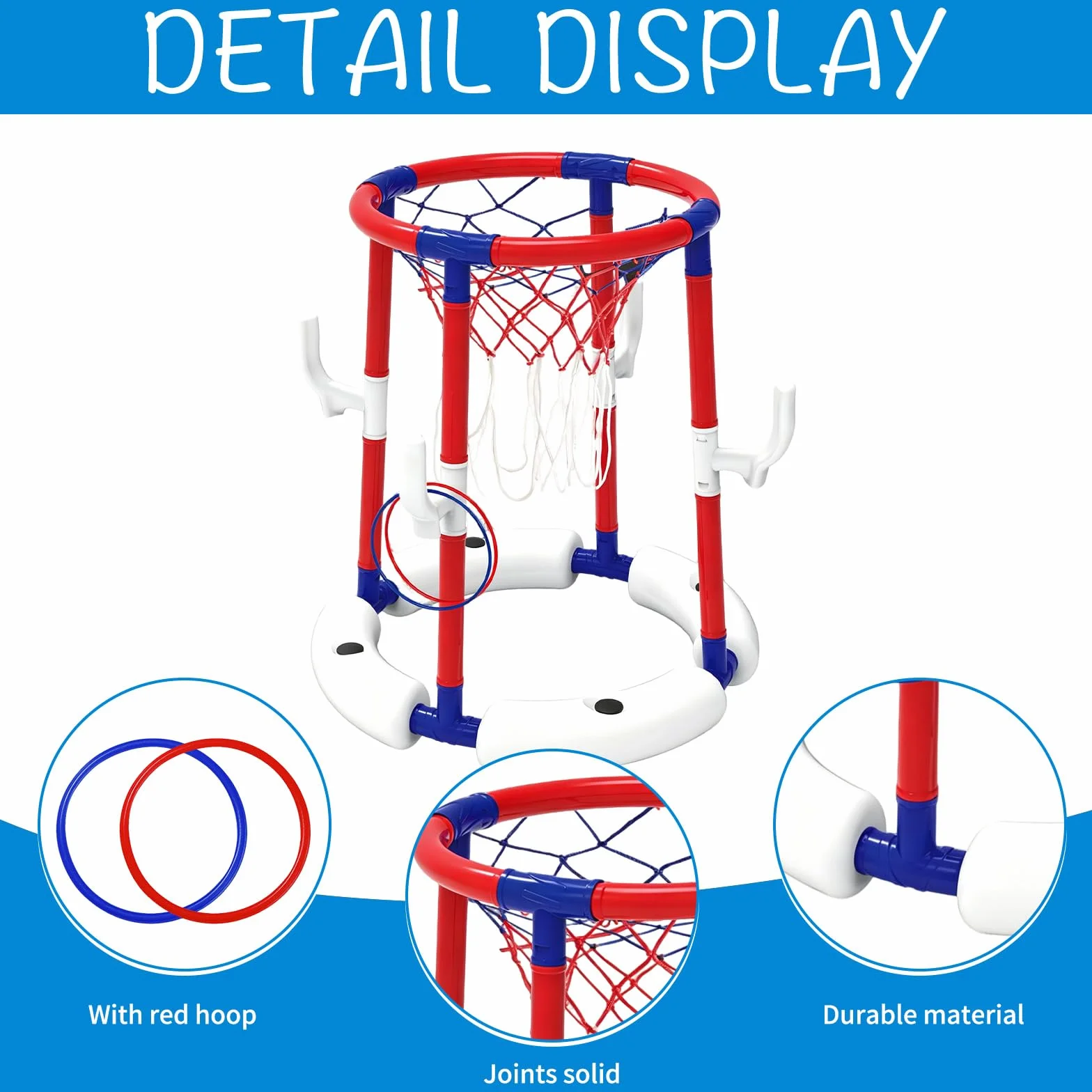 Baloncesto Flotante Hinchable para Piscina, Juguete Acuático de Verano y Playa