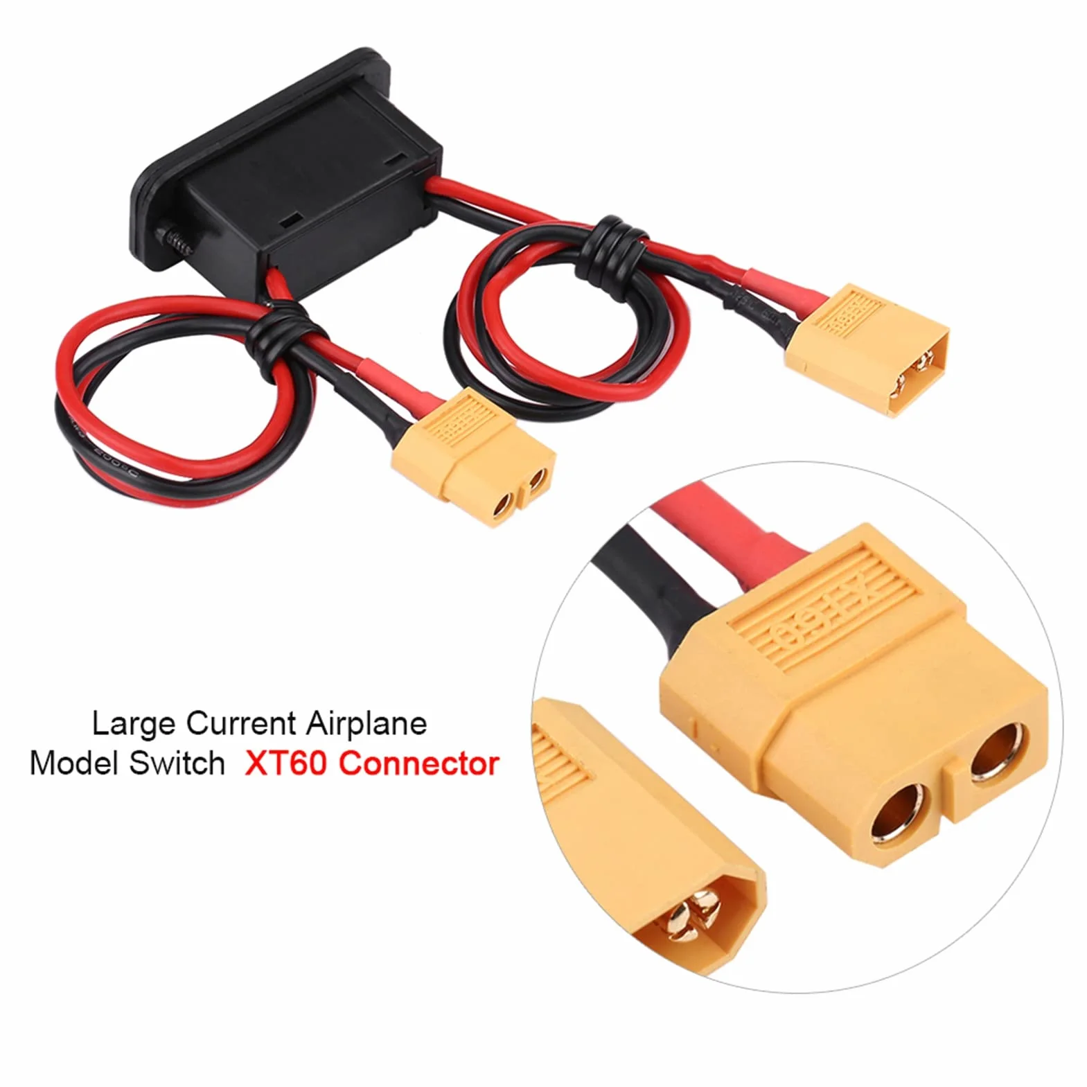 Dilwe Interruptor de Avión RC XT60 para Fuente de Alimentación de Alta Potencia