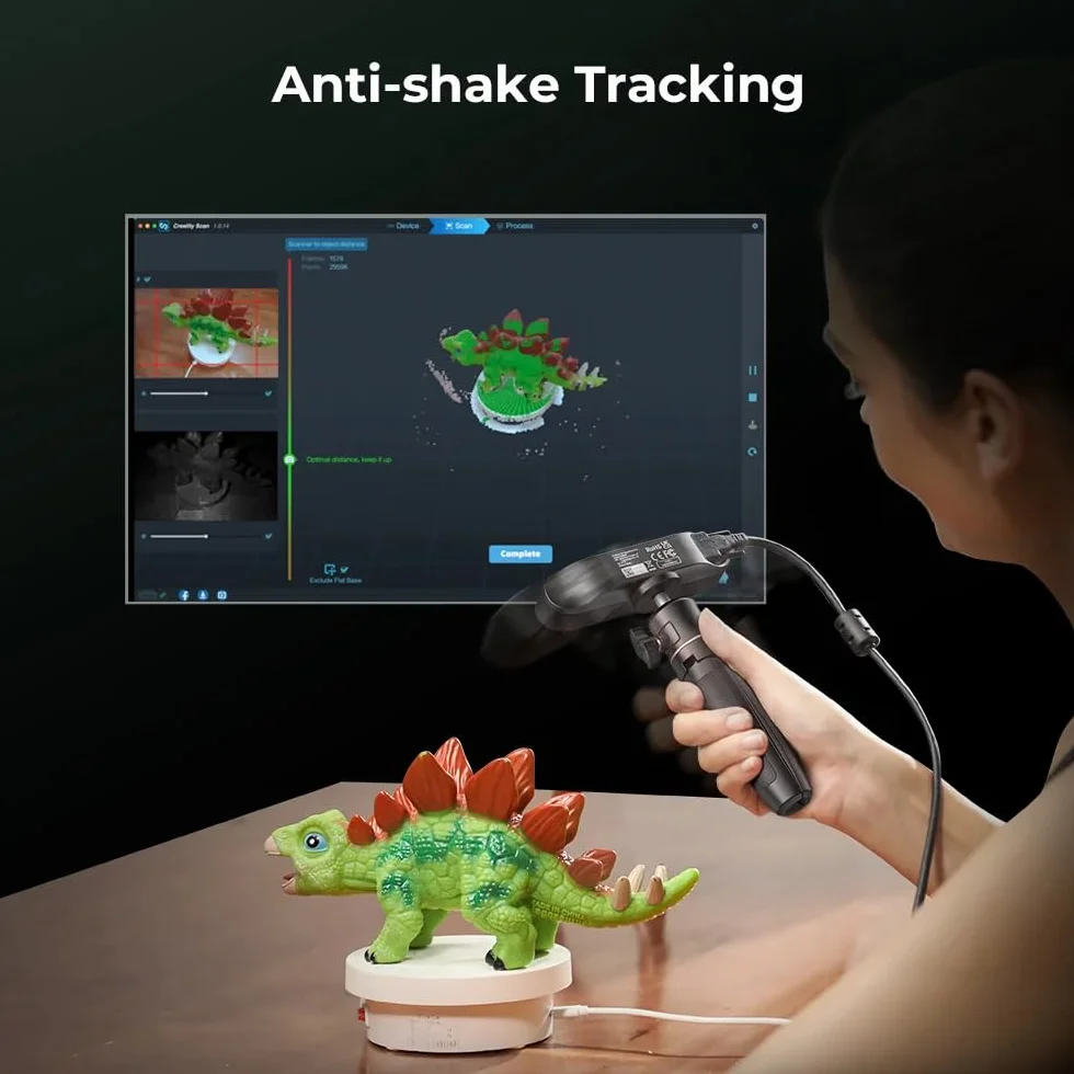 Creality Escáner CR Scan Ferret SE 3D, escáner de modelo 3D portátil para impresora 3D, precisión de 0,1 mm, seguimiento antivibración, puede escanear objetos negros y metálicos