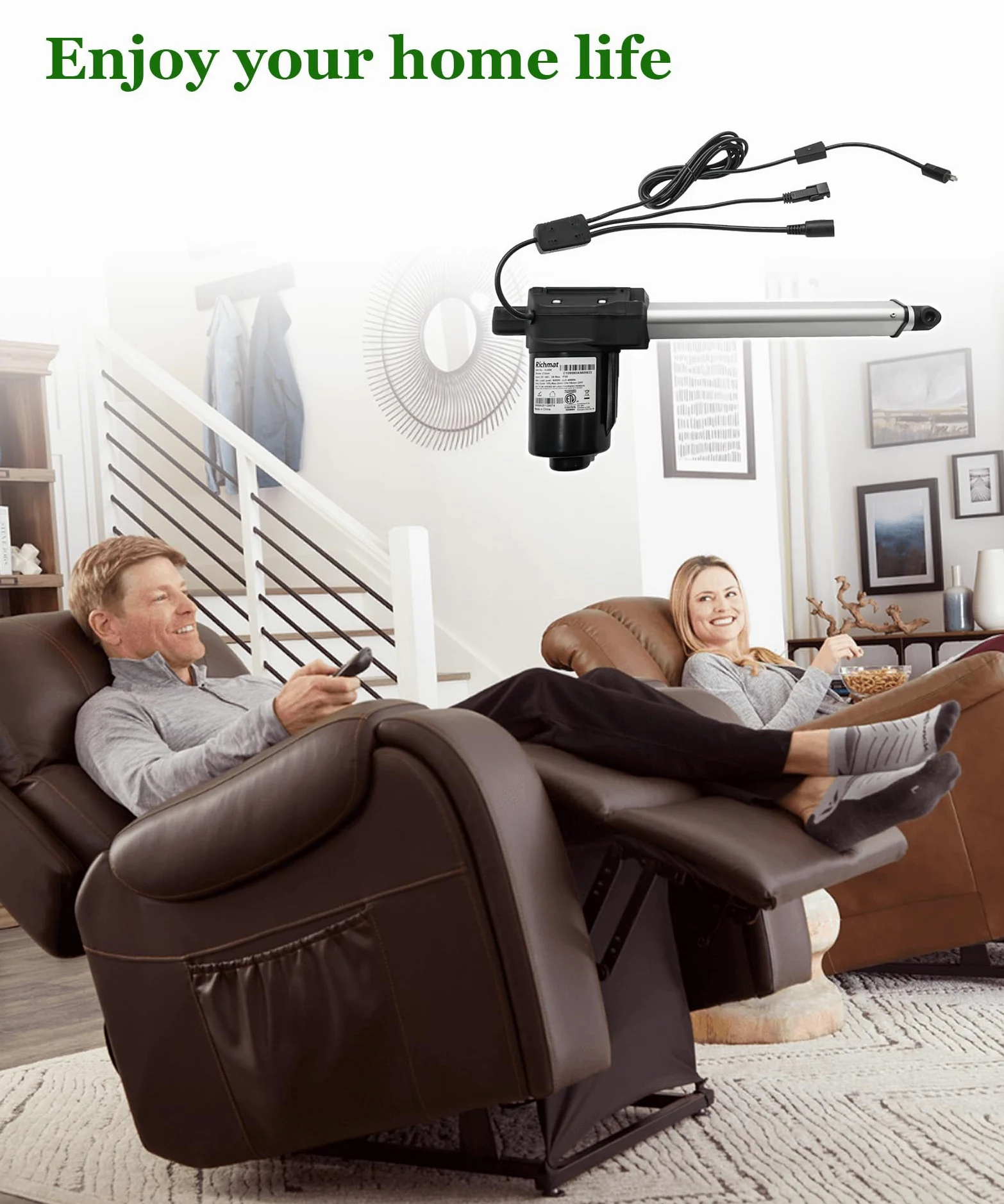 Modelo de motor HJA58 - Piezas de repuesto de actuador lineal para sillas elevadoras eléctricas de sofá, reclinable, repuesto para motor de actuador GM1450-LM
