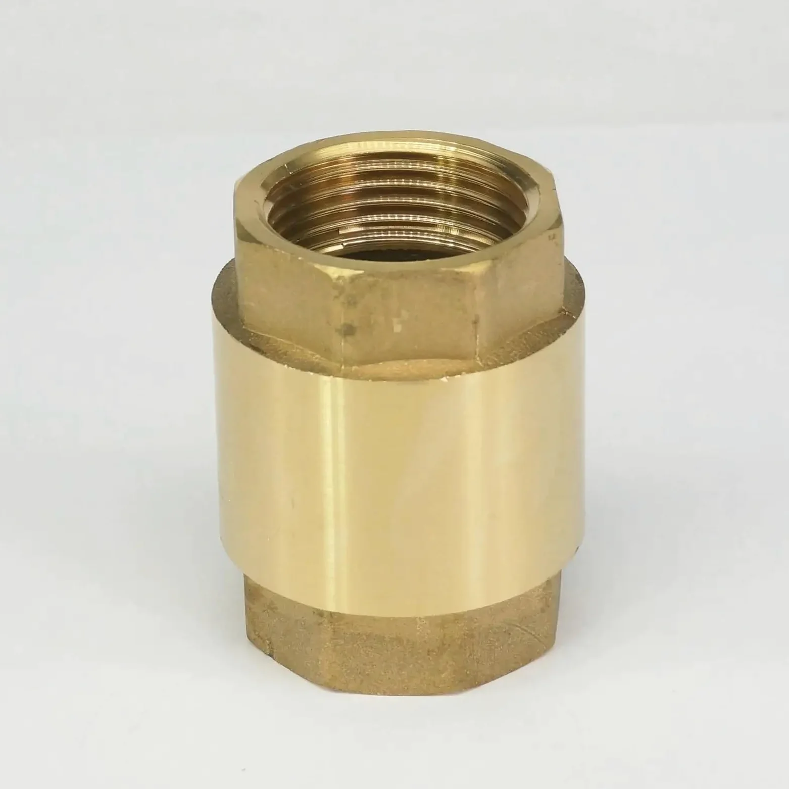 1/2 3/4 1 1-1/4 1-1/2 2 pulgadas latón hexagonal en línea resorte válvula de retención unidireccional válvula antirretorno 1 Uds (Size : 1-1/2")