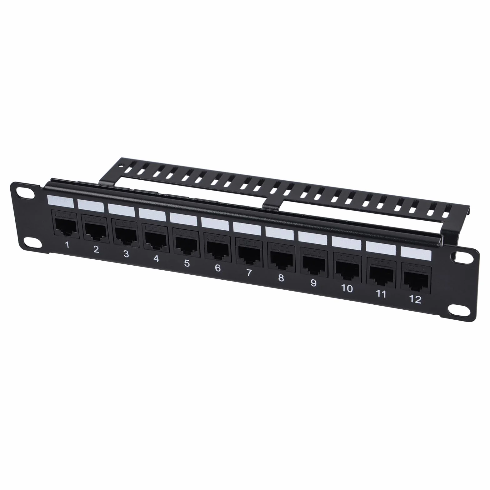 GeeekPi 12 puertos panel de conexión Cat6 1U montaje en rack con acoplador Keystone gestión de cables para DeskPi RackMate T1 T0 T2 Plus