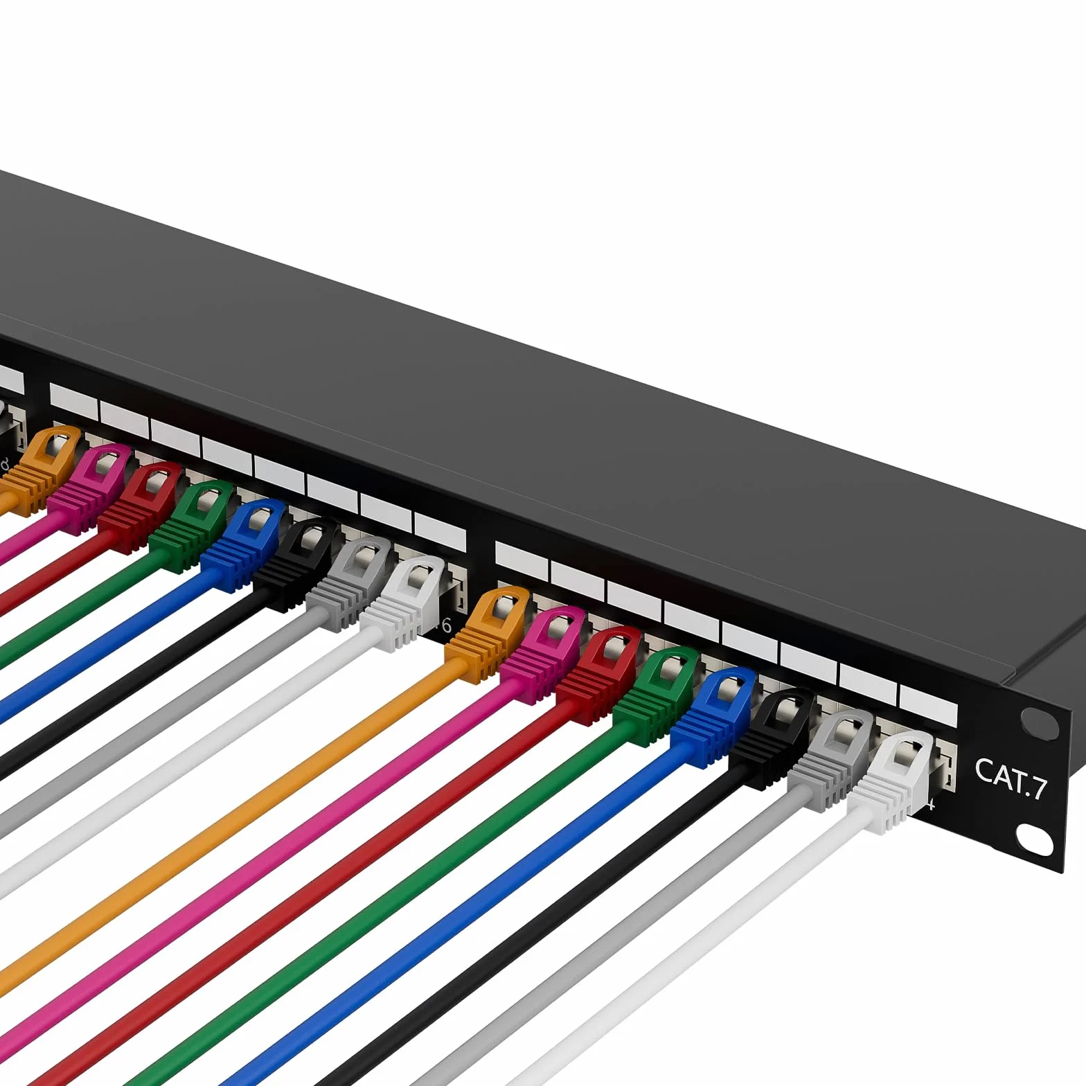 Panel de conexiones CAT 7 24 puertos RJ45 blindado 19 pulgadas