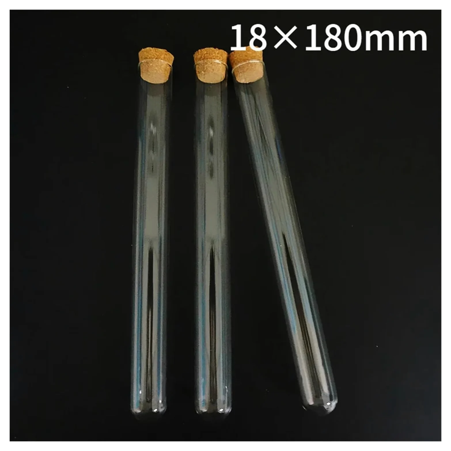 MENGKE 24 Piezas/lote 18x180 Mm Tubo De Ensayo De Vidrio Con Corcho Fondo Redondo Tubo De Embalaje Cristalería De Laboratorio
