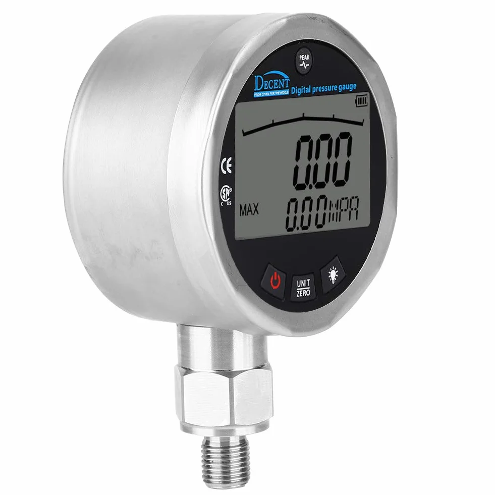 Manómetro digital de presión hidráulica, Medidor digital 400BAR 0-40Mpa 10000PSI con conector G1/4 Instrumento de Medición de Presión para Diferentes Aplicaciones Industriales