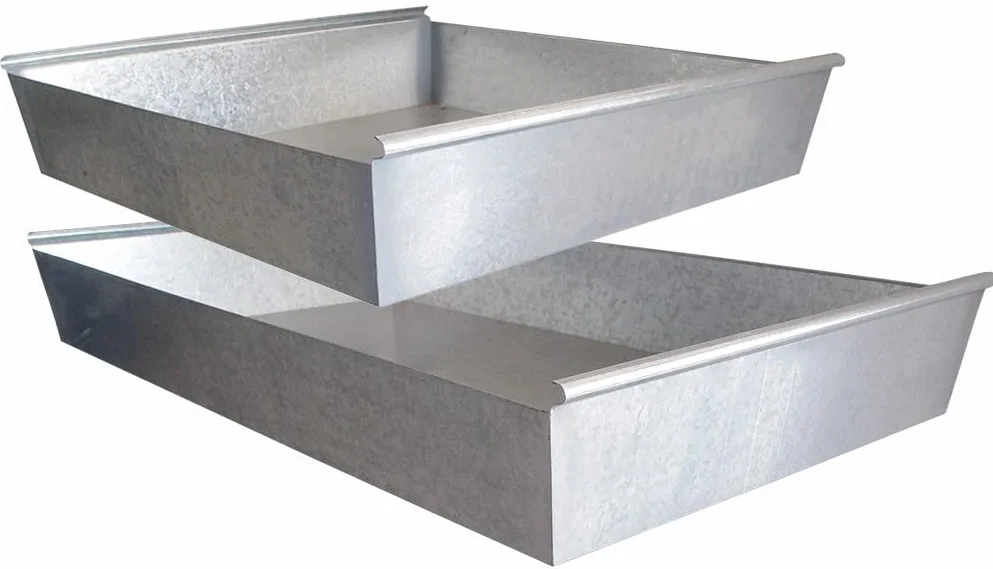 Bandeja de recogida 1850 x 860 x 150 mm.250 Litros, chapa de acero galvanizado de 0,8 m de espesor.