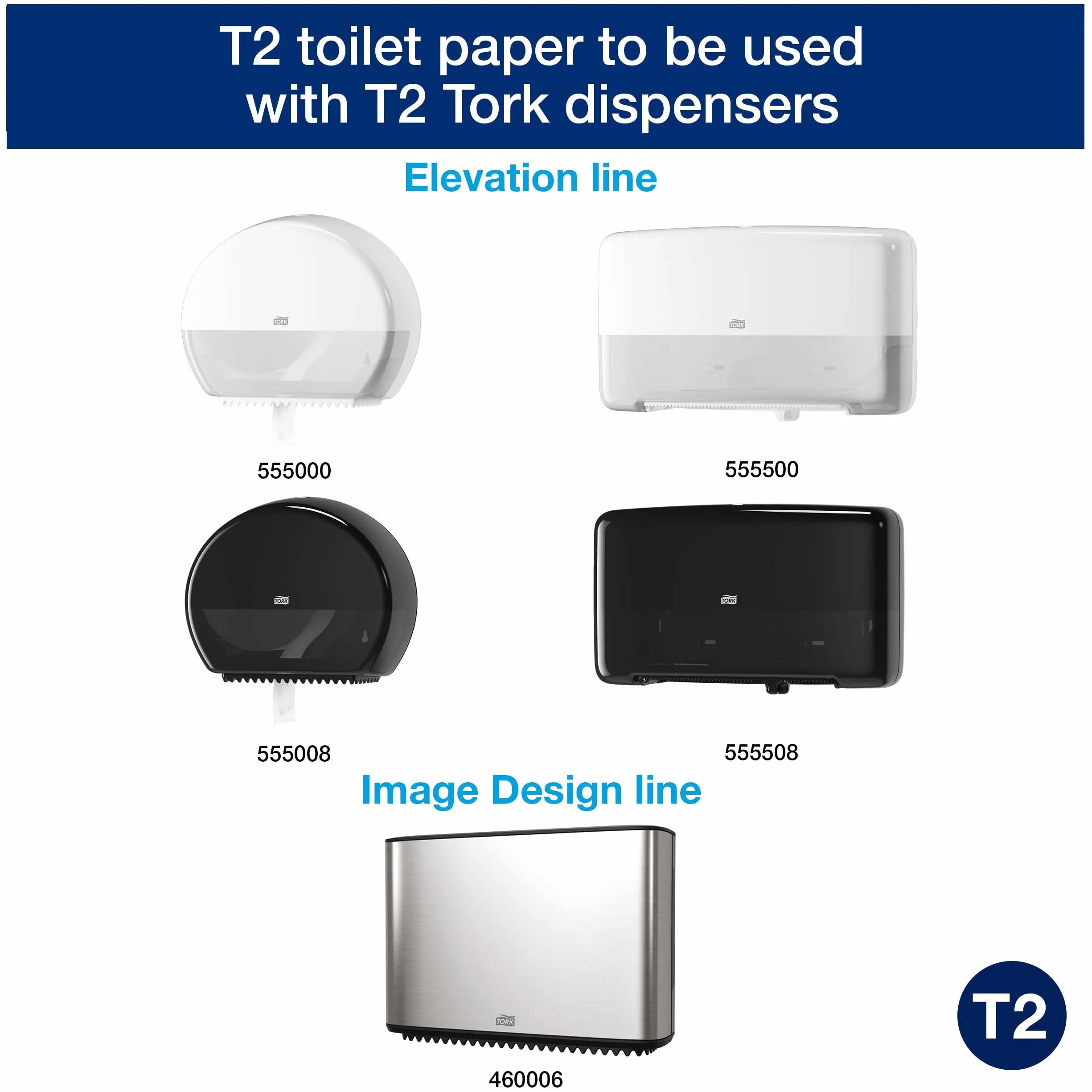 Tork Mini Jumbo Papel higiénico Starter Pack - 955000 - T2 + Recambio de papel higiénico (170 metros)