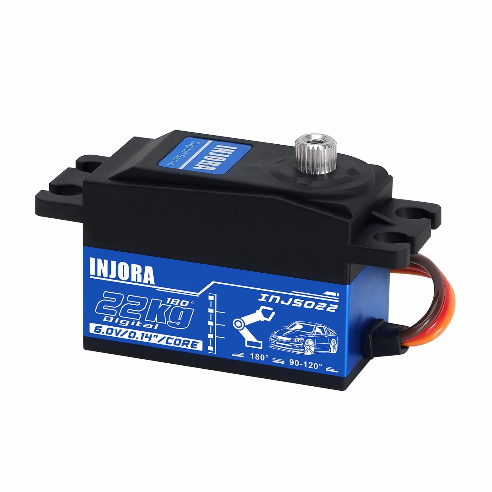 INJORA INJS022 Servo Digital de Perfil Bajo 22KG para Coche RC 1/10 Robot Modelo
