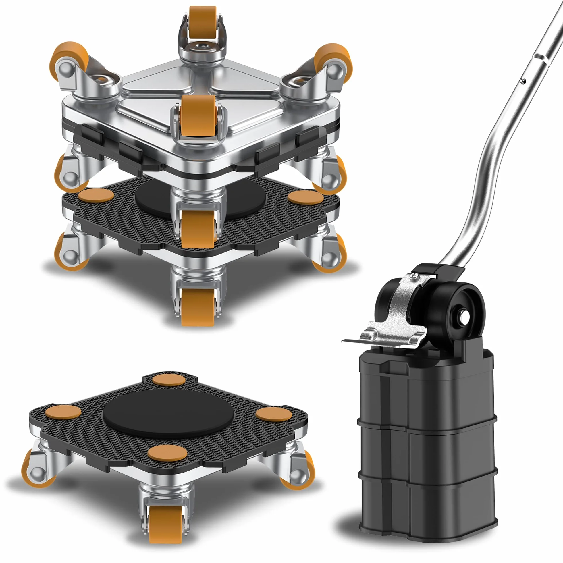 ONEON Mover Muebles con Ruedas 360° para Muebles Pesados 400 KG Elevador Auxiliar Dolly Connect Pro Negro