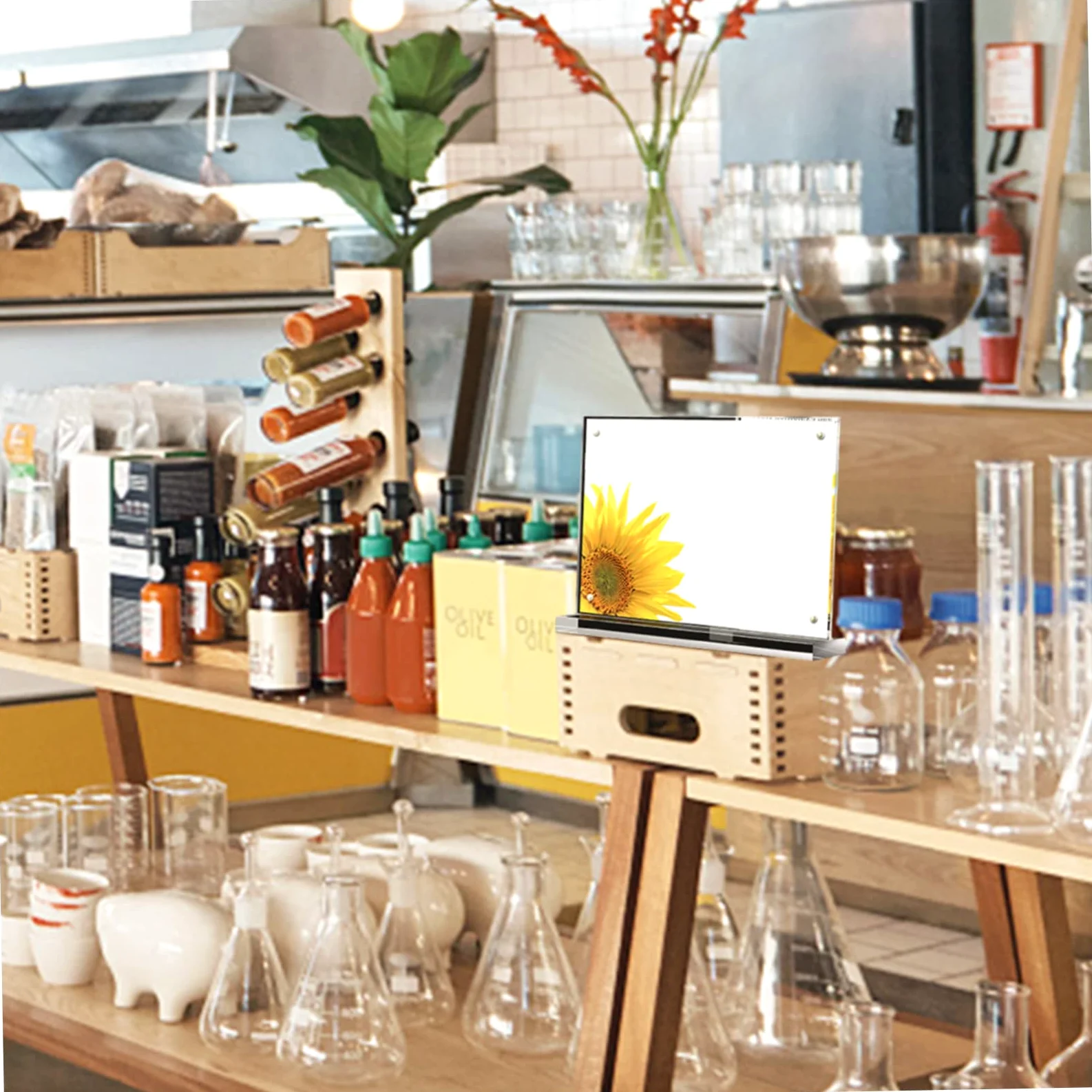 DOITOOL 8 Piezas Soporte de Menú Acrílico Magnético Transparente para Restaurantes y Mesas Exhibidor para Carteles y