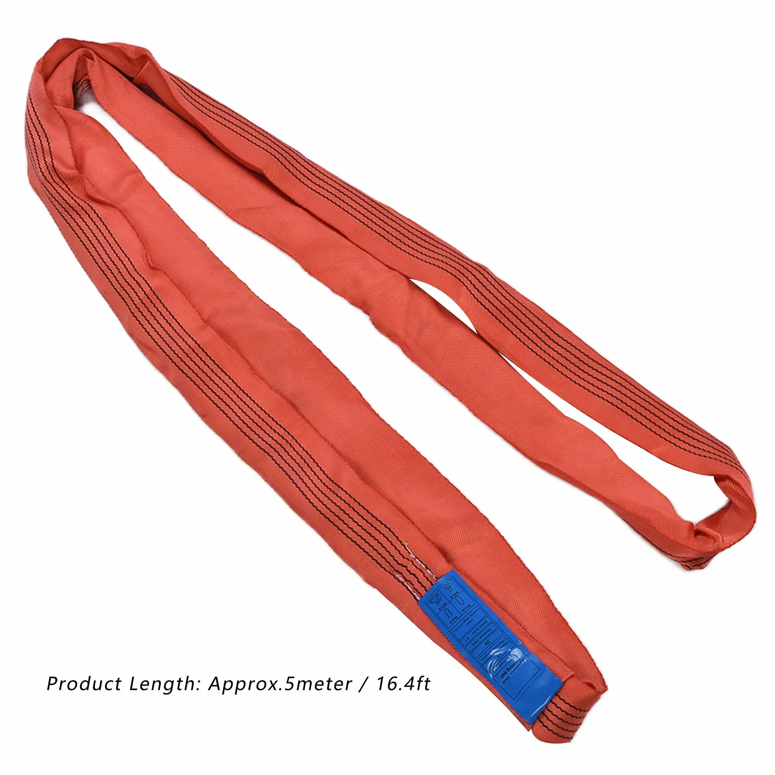 Eslinga de elevación Redonda 5T, Correas de Correas de grúa de Bucle sin Fin PES, Ancho 75 mm, 5 Metros, cinturón de elevación Resistente, Equipo de elevación (5m) 16.40ft