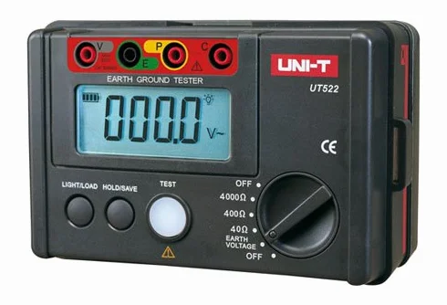 Uni-T UT-522 Medidor de Resistencia de Tierra, Negro