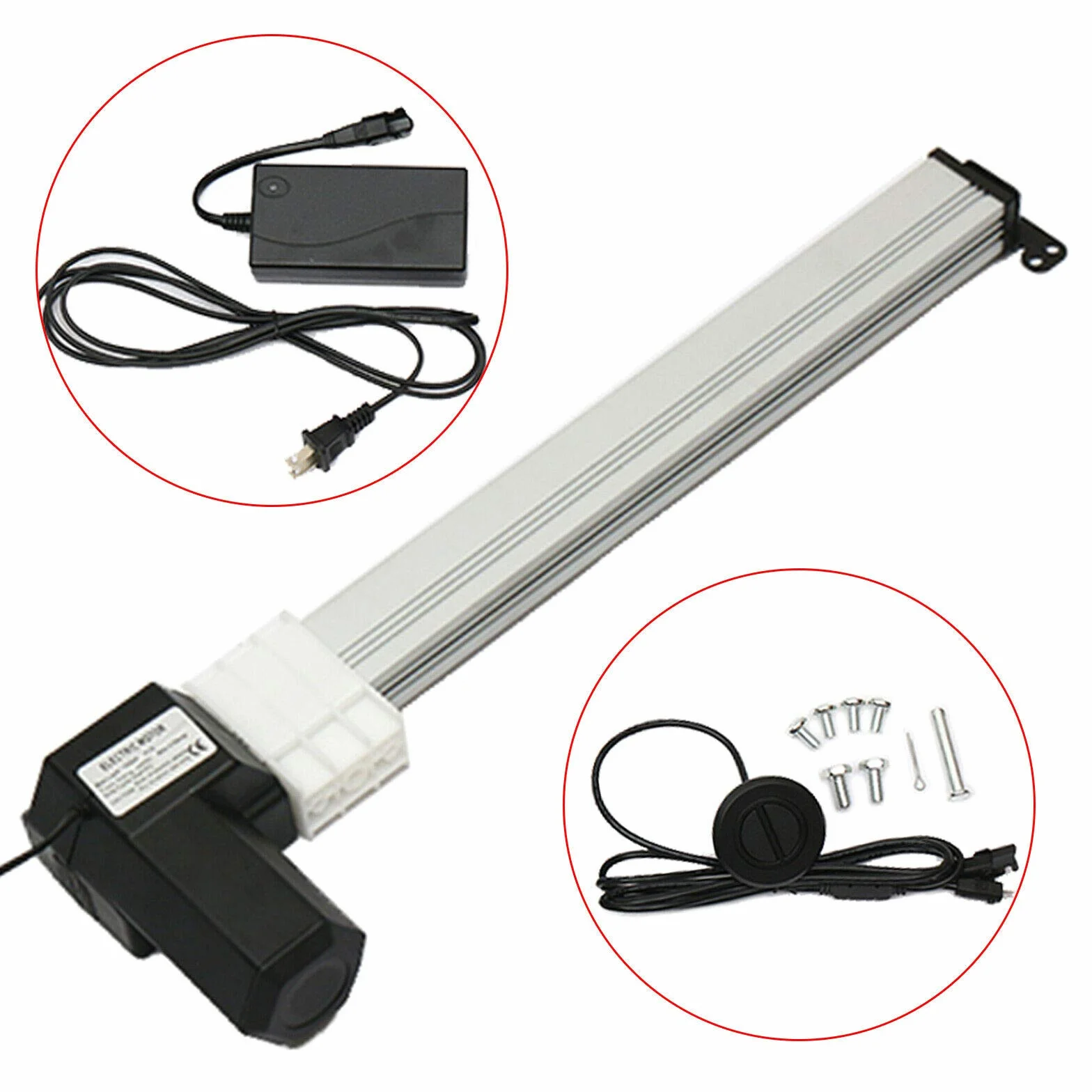 Actuador Lineal Motor 24V 5mm / s, Actuador Lineal de Carrera DC 6000N, 330mm Motor Eléctrico Lineal Accionamiento