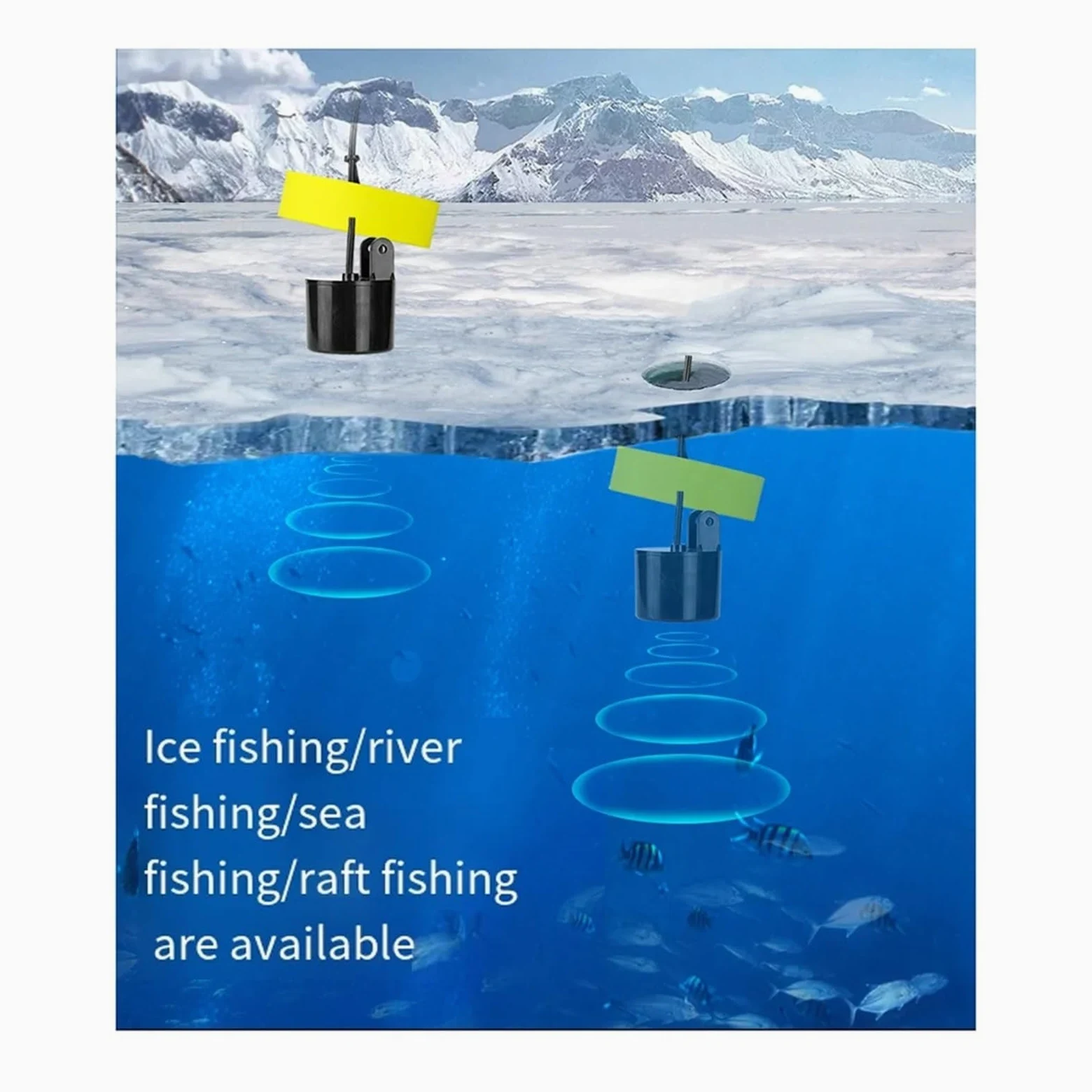 Sonda de Pesca portátil con Sensor de sonda de Cable, sonda de Profundidad y Temperatura del Agua.