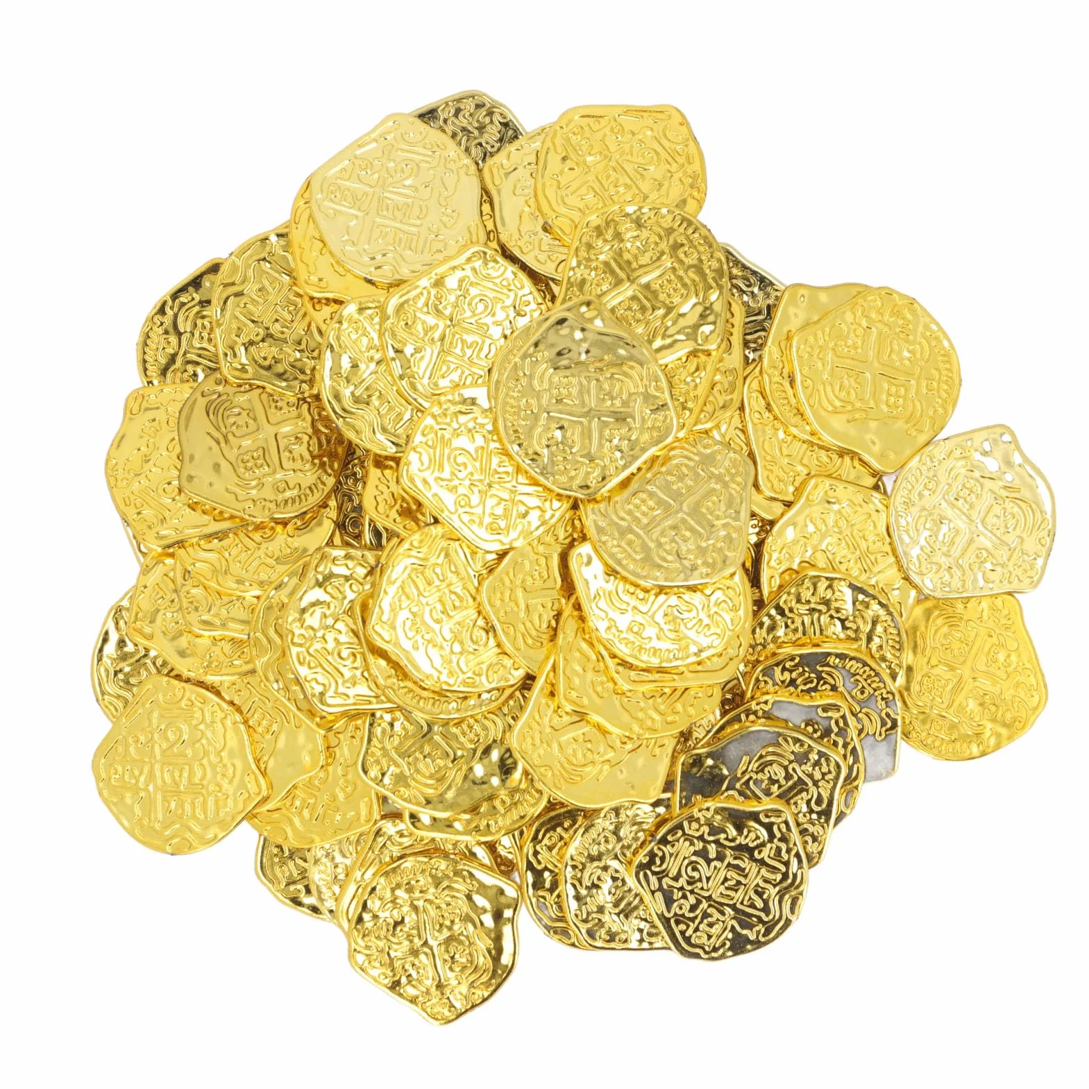 Halloween Pirata Monedas de Simulación 100 Piezas Plástico Dorado Decoración Fiestas