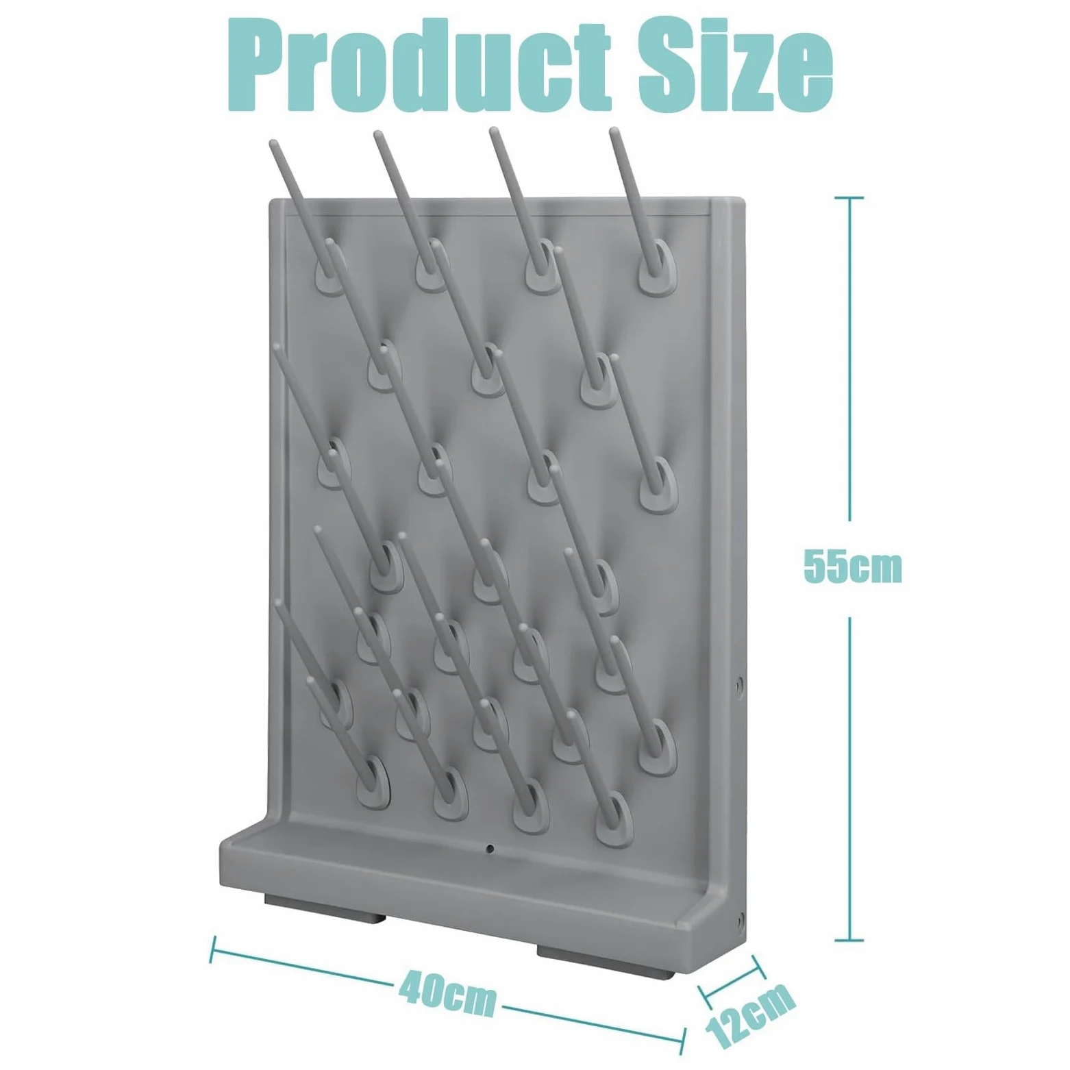 Estante de secado de laboratorio, soporte de pared para cristalería con drenaje y diseño desmontable para un almacenamiento eficiente de equipos de laboratorio