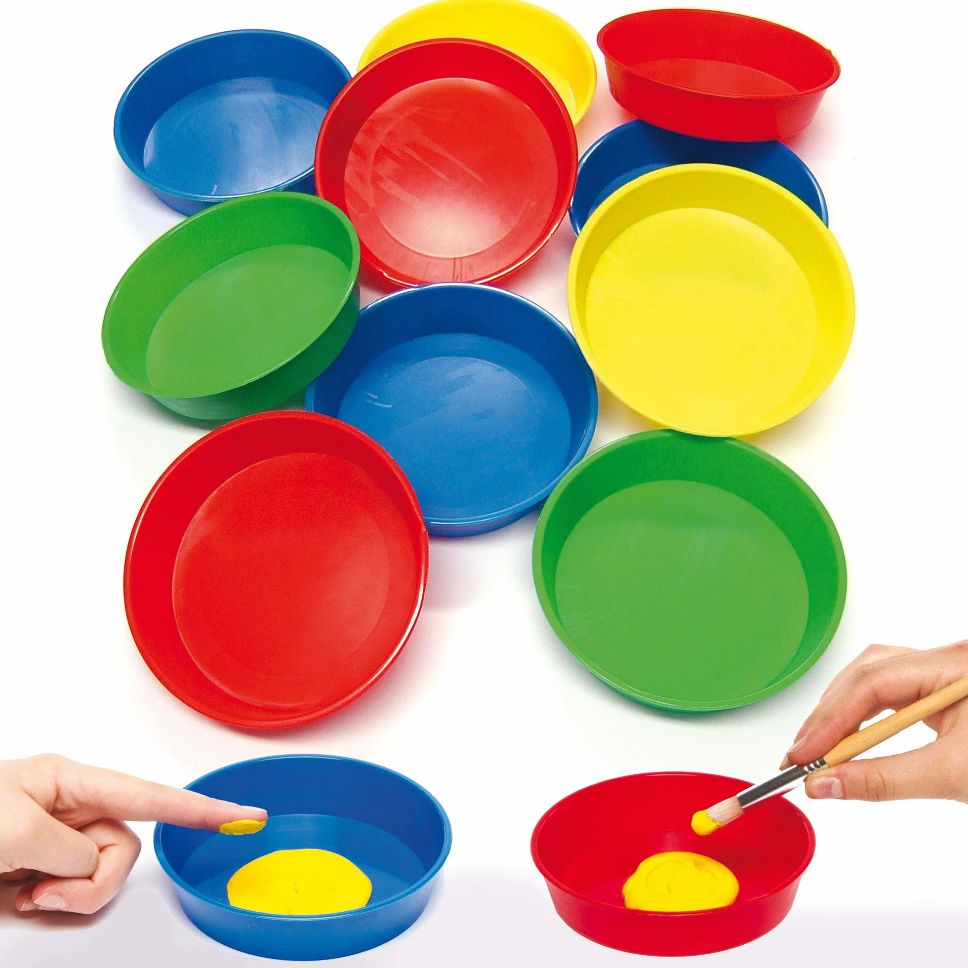 Baker Ross Paletas Plástica Pintura de Dedos Manualidades Infantiles Paquete de 10 Multicolor