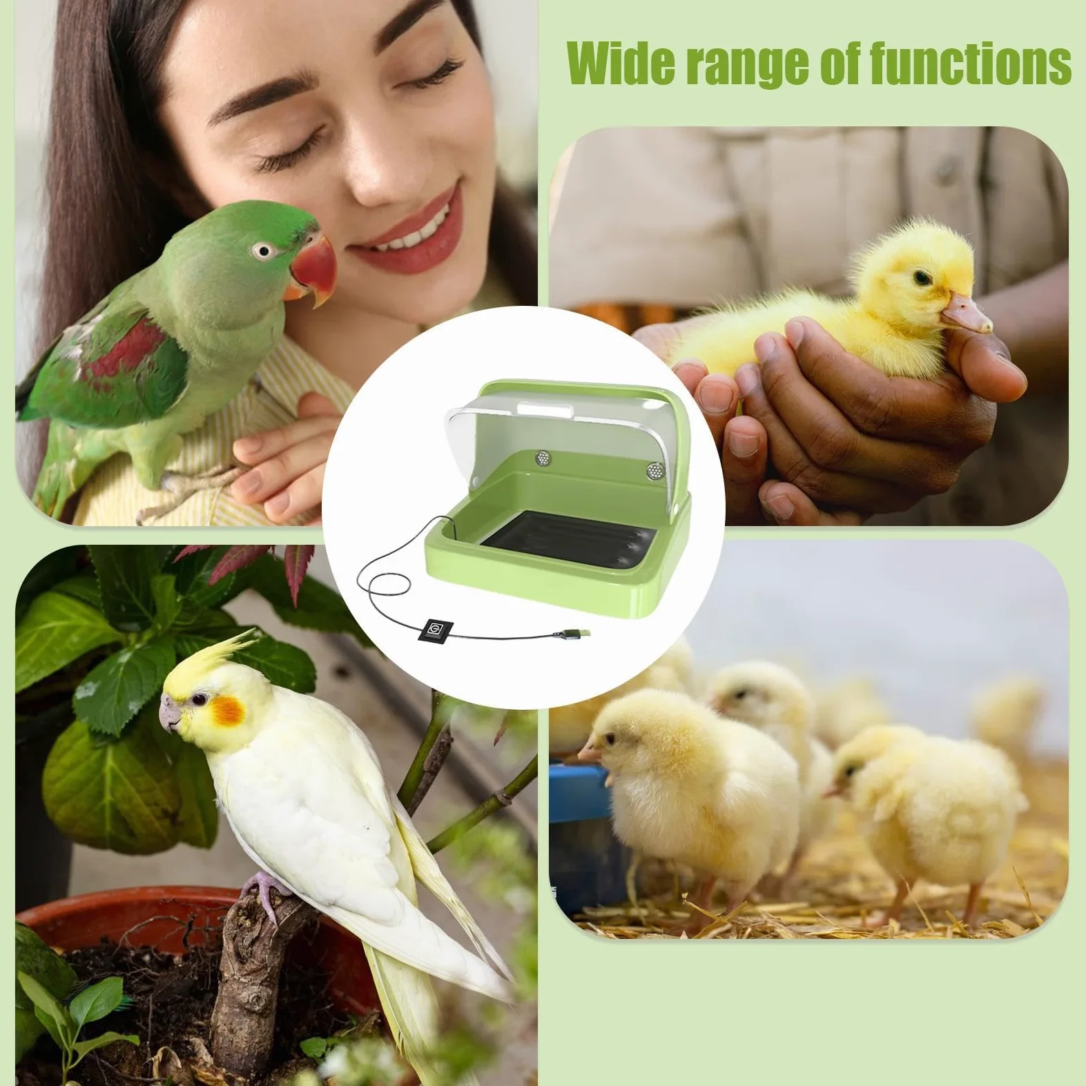 Criadora Pollitos De Malla Transpirable Con 3 Temperaturas Ajustables | Criadora Pollitos Temperatura Ajustable, Limpieza Fácil Para Pollitos, Patitos, Pavitos Y Codornices