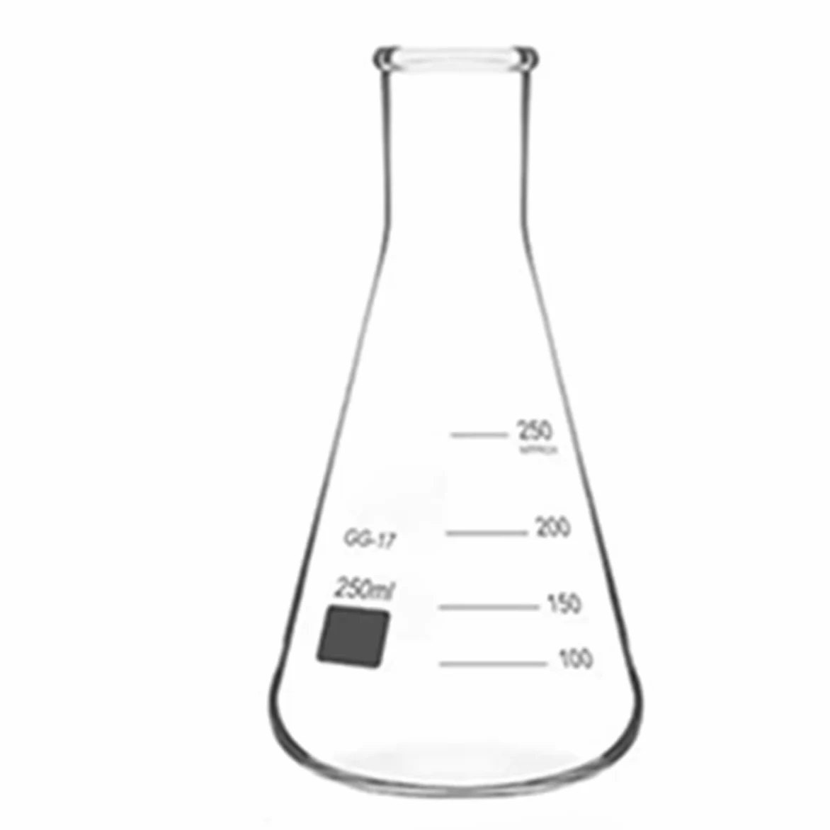 1 matraz Erlenmeyer de vidrio de boca pequeña y recta de 150-2000 ml, matraz triangular for laboratorio.(3000ml)