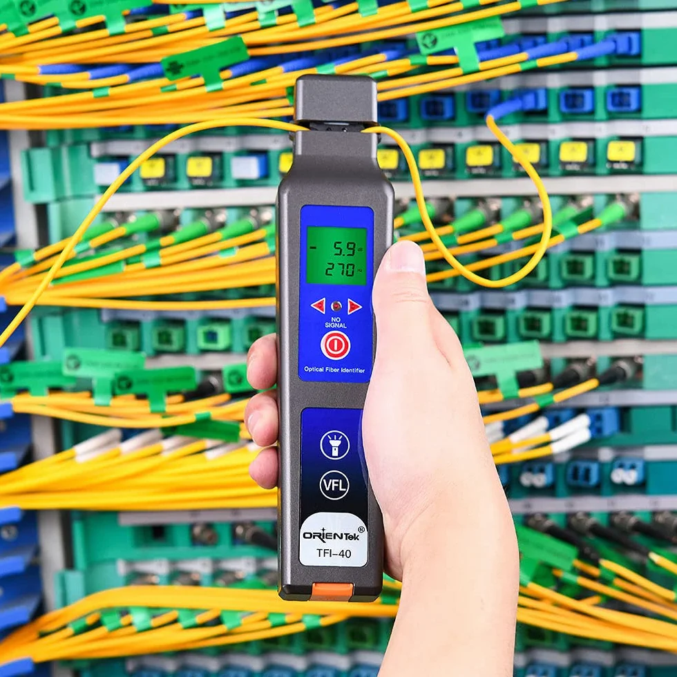 ORIENTEK TFI-40 Identificador de fibra óptica todo en uno, detector de fibra en vivo, identificador de tráfico de fibra OFI