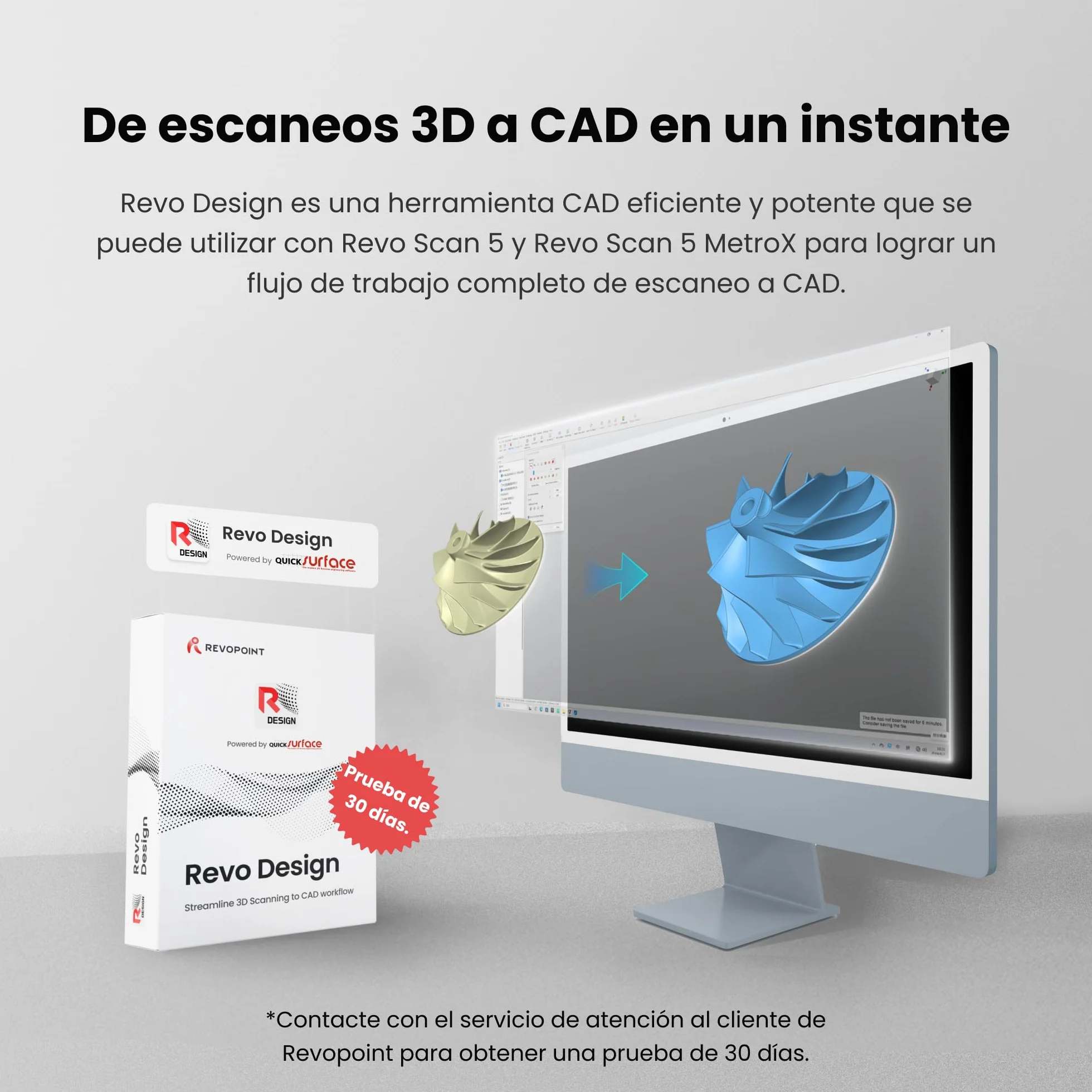 Revopoint MetroX Escáner 3D para Impresión 3D, Precisión hasta 0,01 mm, Exactitud de Grado Metrológico, Hasta 60 fps, Láser Azul, 4 Modos de Escaneo, para Escanear Objetos Metálicos/Oscuros, Estándar