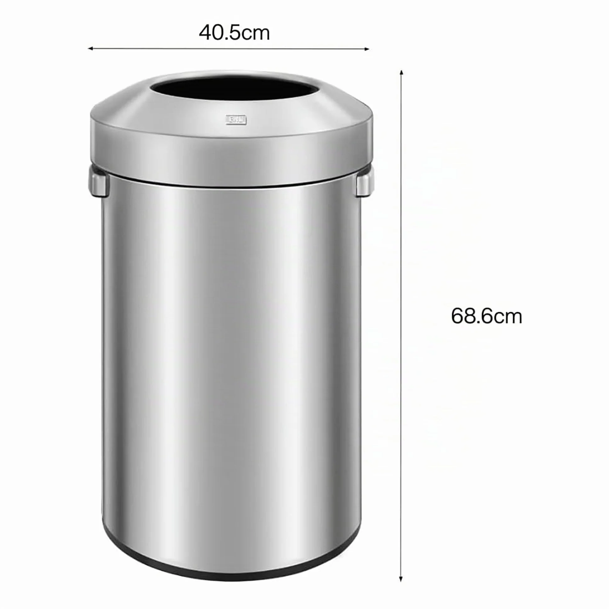 EKO Cubo de Basura 60 L. Uso Comercial, Acero Inoxidable Cepillado, Uso en Exteriores, Interiores. Ideal en Espacios Grandes. Acabado antihuellas, Papelera Moderna y Robusta.