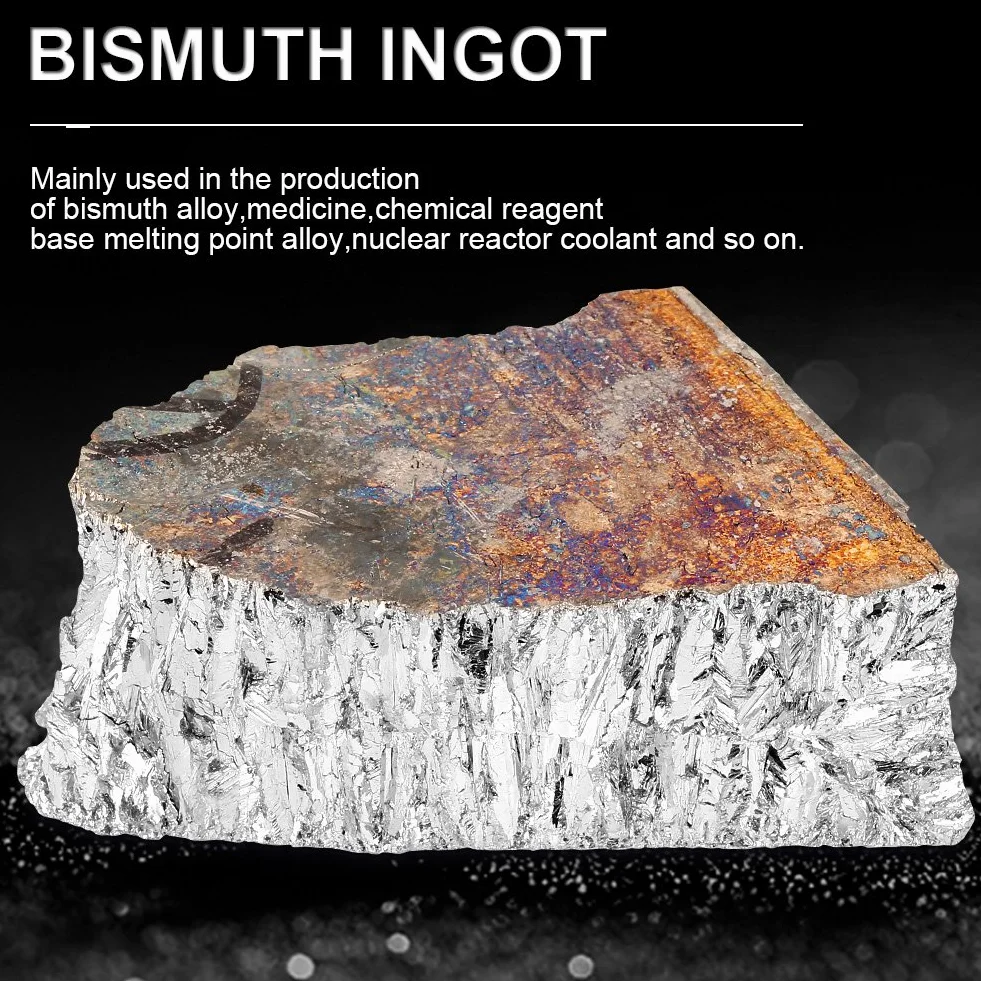 Barra de bismuto, 1000 g de bismuto Metal Lingote 99,99% Geodas de cristal puro para hacer cristales/Señuelos de pesca utilizados en la aleación de bismuto, medicamento, reactivo químico