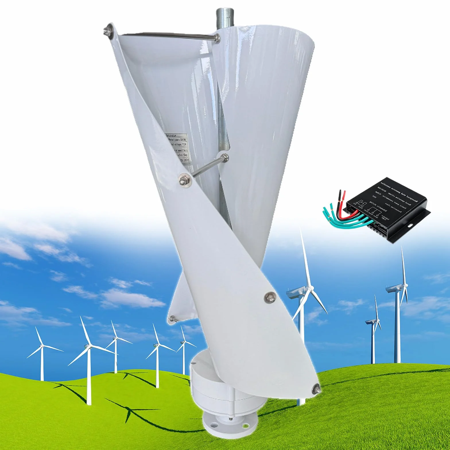 Kit de generador de turbina eólica de eje vertical de 12000 W, molino de viento de eje Maglev para una generación eficiente de energía trifásica, ideal para uso doméstico y soluciones de energía en