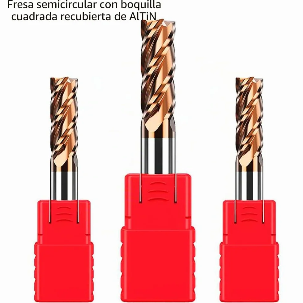ASNOMY 8 piezas fresas de Carburo 4 Flautas de metal duro, Fresas de Fresado CNC, fresas de diámetro 2 – 12 mm, fresas CNC para metal, revestimiento AlTiN 55 HRC