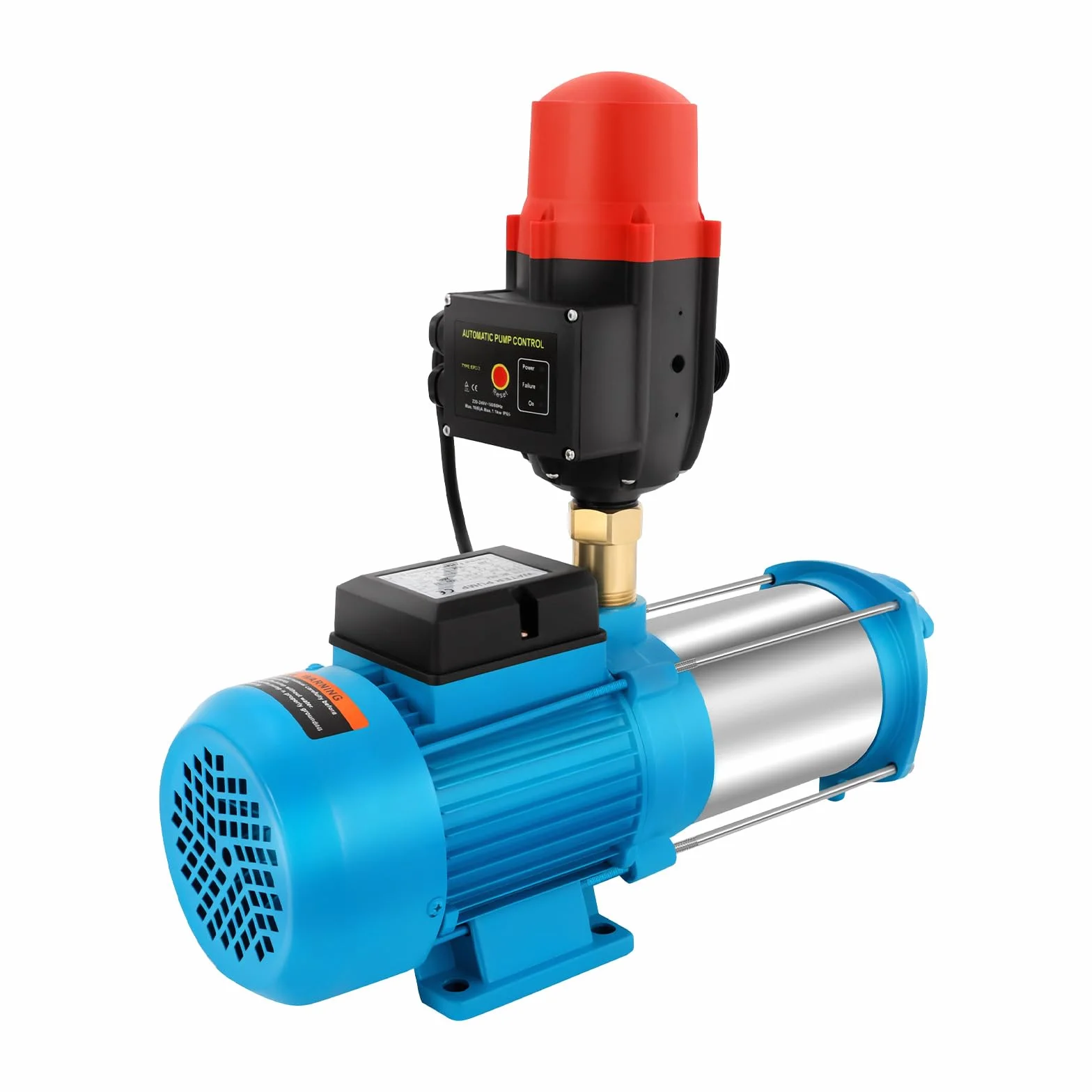 Bomba centrífuga multietapa para jardín, 4000 l/h, 1300 W, bomba de agua, bomba centrífuga, altura de extracción de 98 m, 8,6 bar, presión de succión, altura de 8 m, tornillo de llenado de agua para