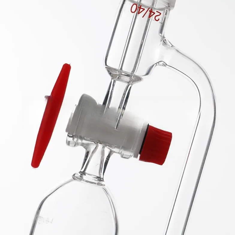 Embudo de vidrio de laboratorio de presión constante de 10 ml a 1000 ml con tapón de PTFE - Embudo de separación cilíndrico de goteo for uso en laboratorio(500ml 24x24)